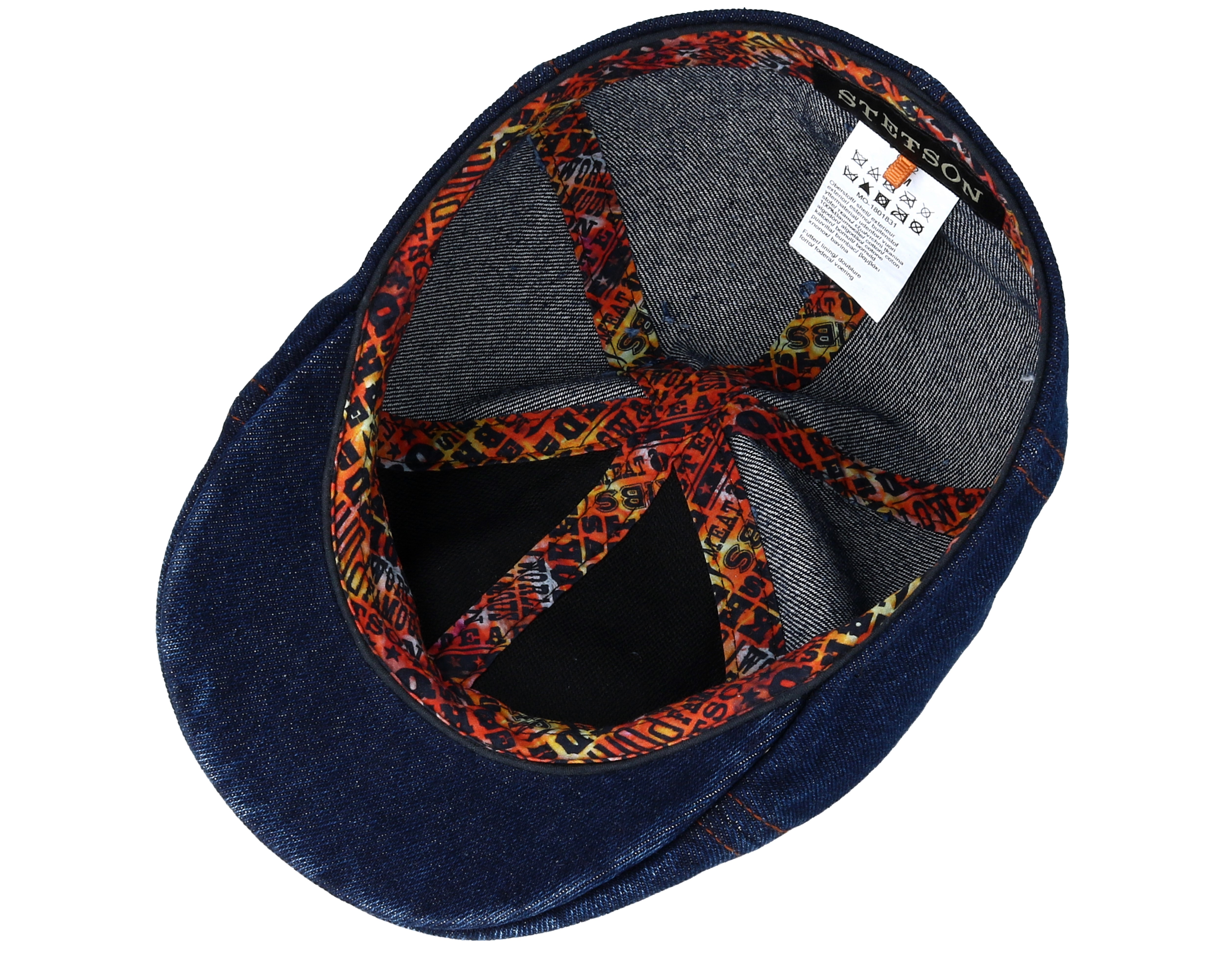 Texas Denim Navy Flat Cap Stetson caps Hatstore.co.uk