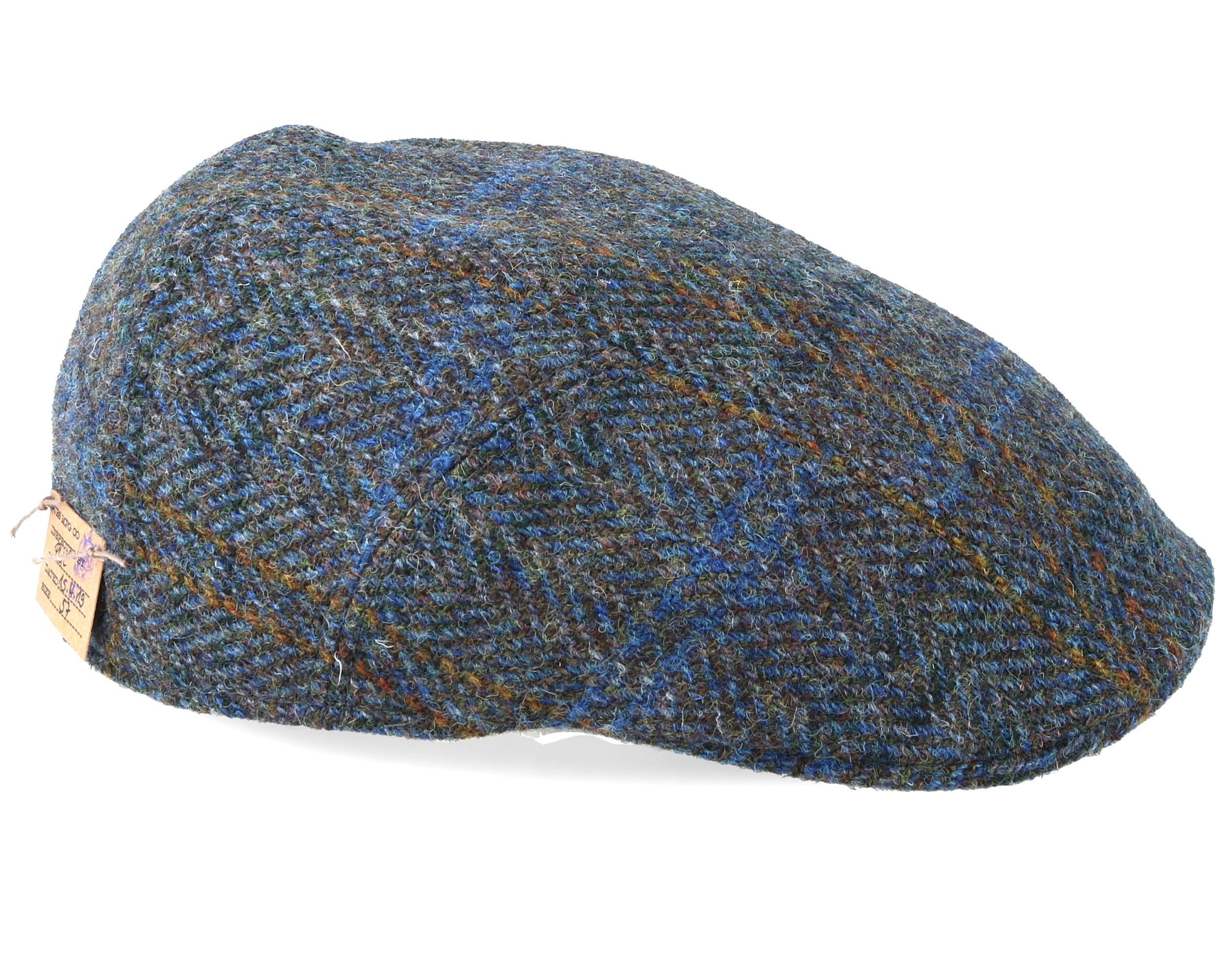 Ivy Cap Harris Tweed Blue Flat Cap Stetson caps