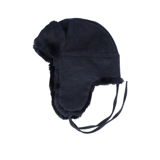 Bomber Cap Wool/Cashmere 2 Black Trapper Stetson beanies