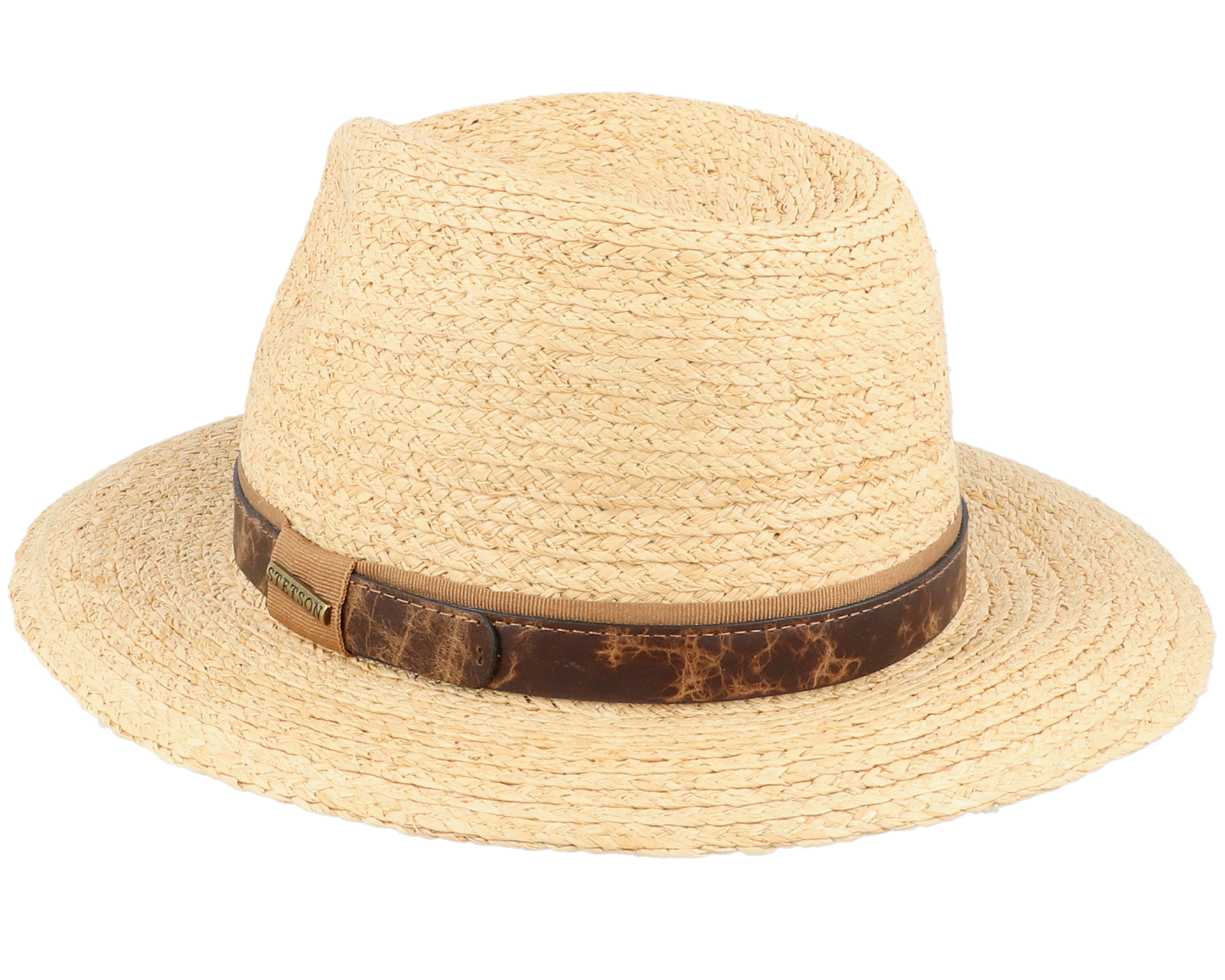 Traveller Raffia Beige/Brown Straw Hat Stetson hats Hatstore.co.uk