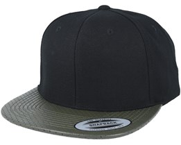 Perforated Visor Black/Olive Snapback - Yupoong
