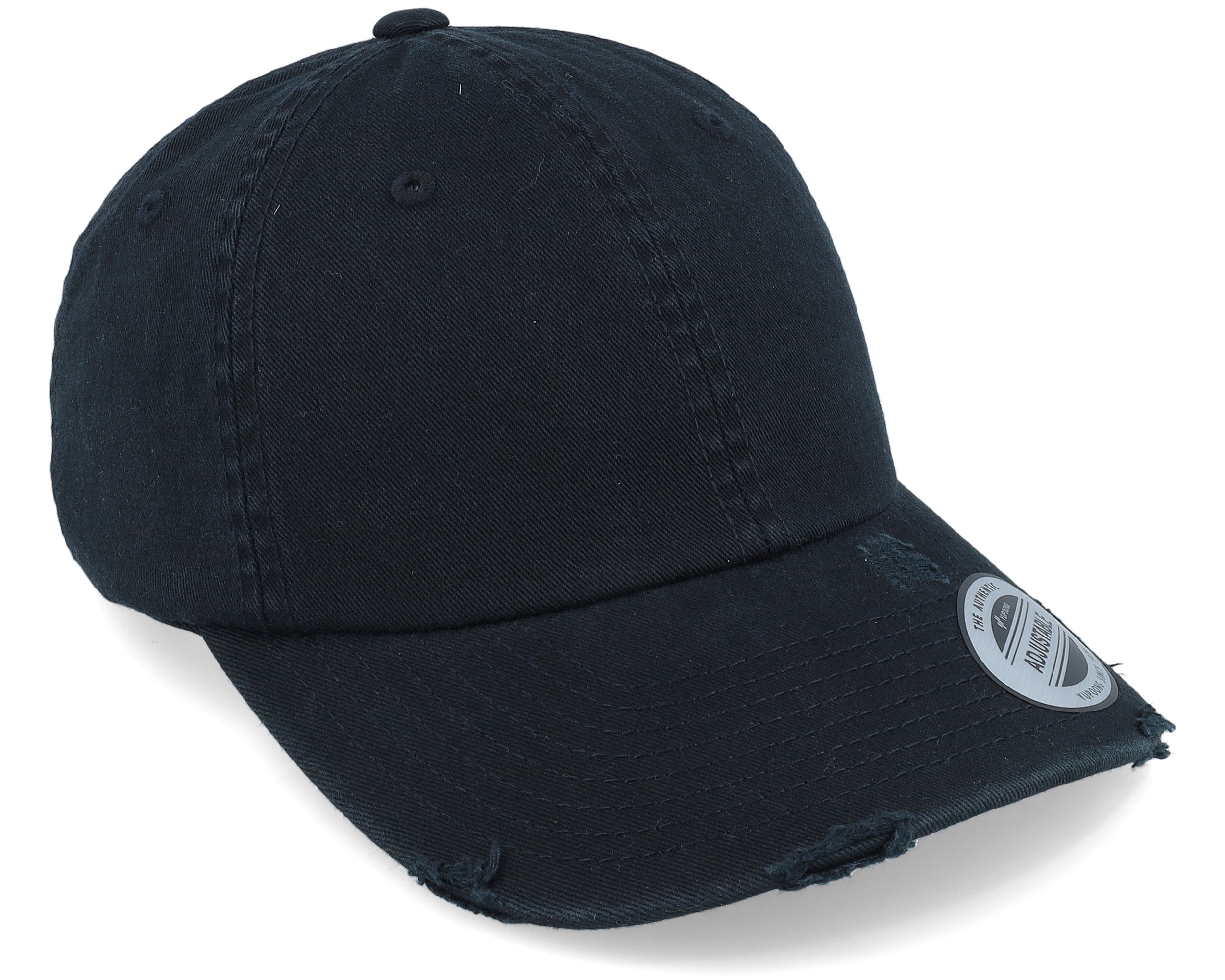 Dad Cap Ripped Black Adjustable - Yupoong caps | Hatstore.co.uk