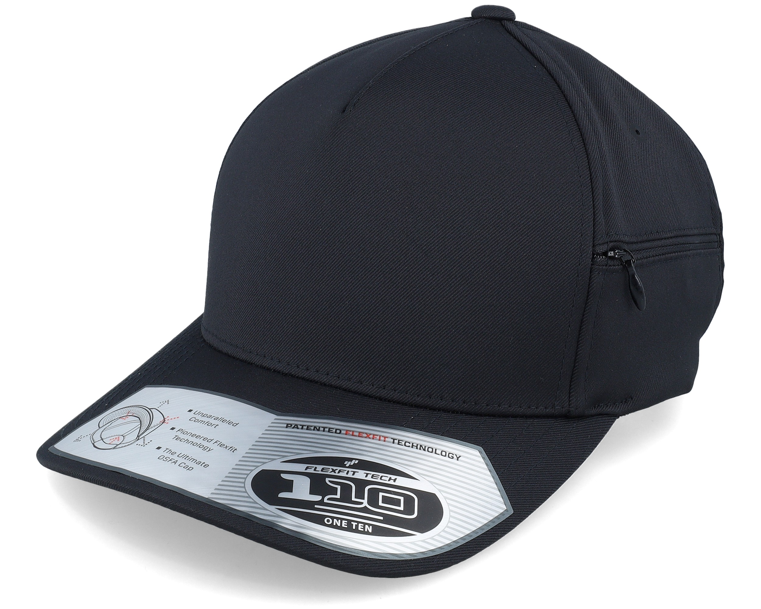 Pocket Black 110 Adjustable Flexfit caps Hatstore.co.uk
