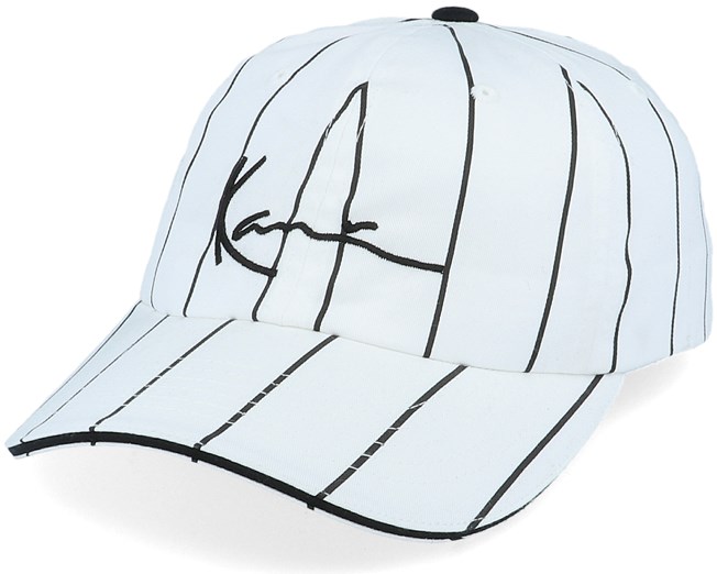 karl kani varsity pinstripe baseball hemd white