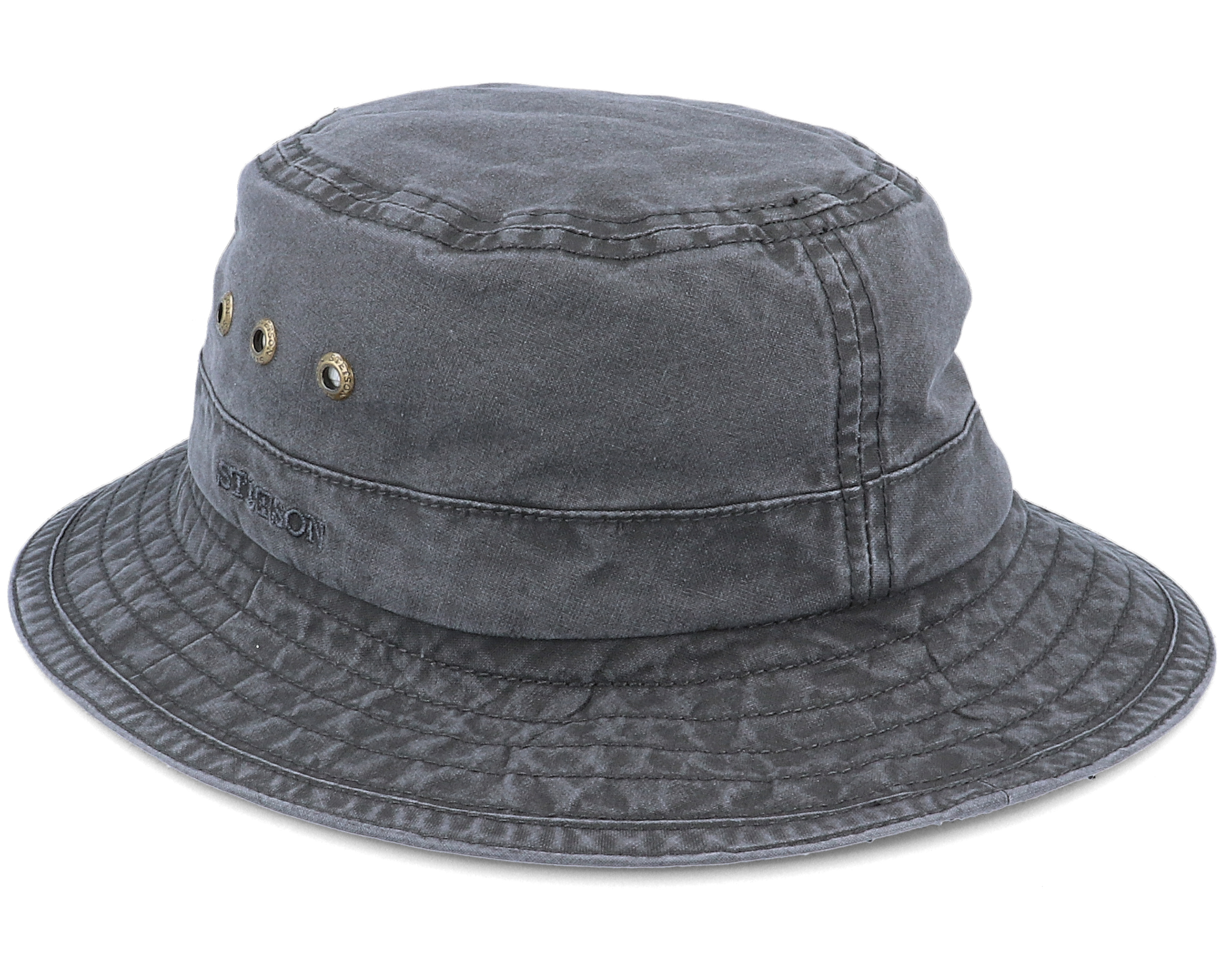 Delave Organic Cotton Vintage Black Bucket Stetson hats