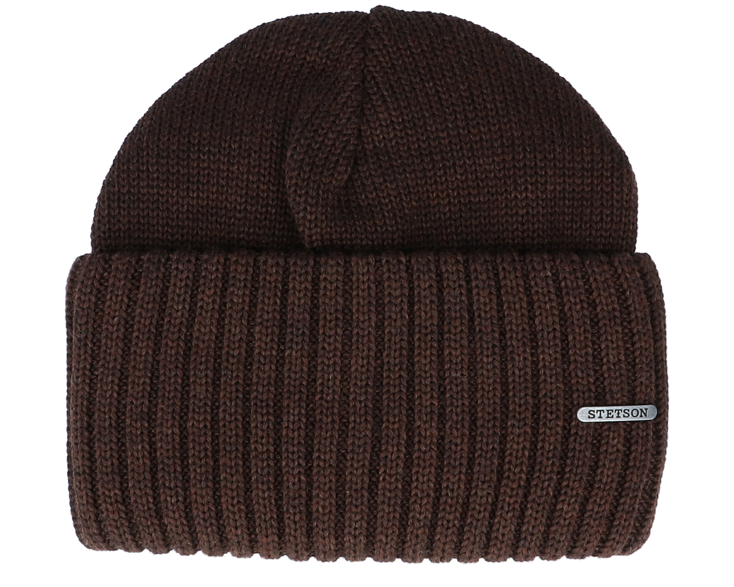 Northport Beanie Merino Wool 61 Brown Cuff Stetson beanies Hatstore.co.uk