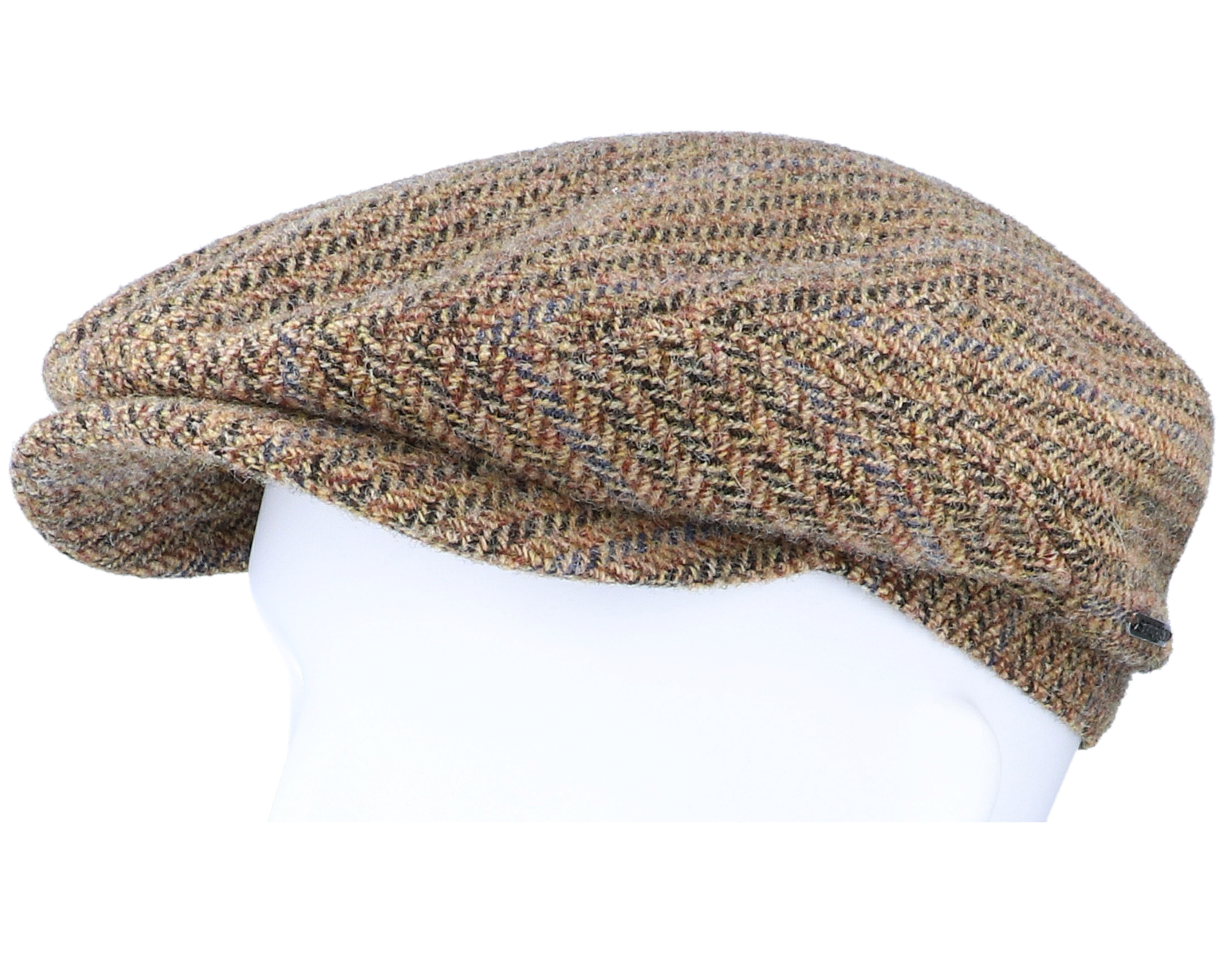 Belfast Driver Cap Virgin Wool Herringbone Brown Flat Cap Stetson
