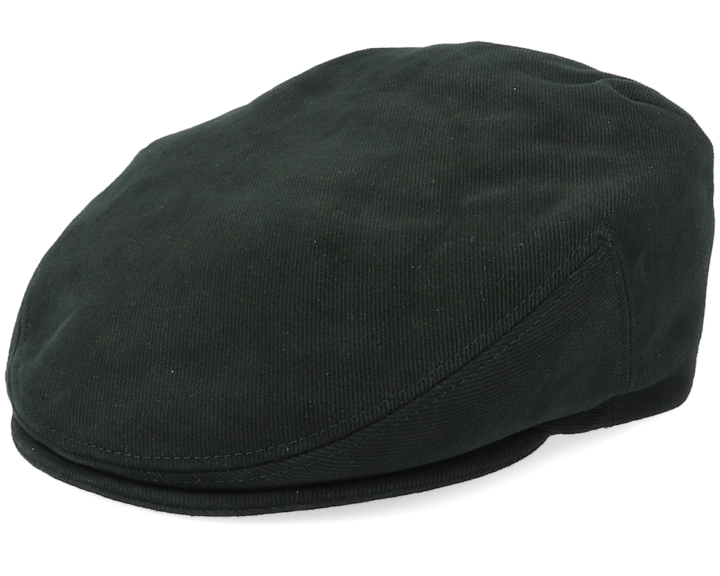 Kent Englisch Soft Cotton Black Flat Cap Stetson caps Hatstore.co.uk