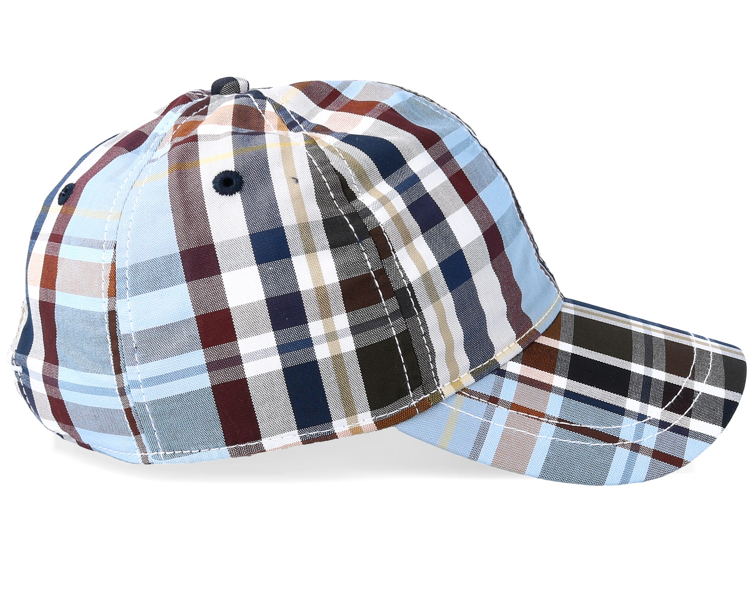 Baseball Cap Checked Sky Adjustable - Fred Perry caps | Hatstore.co.uk