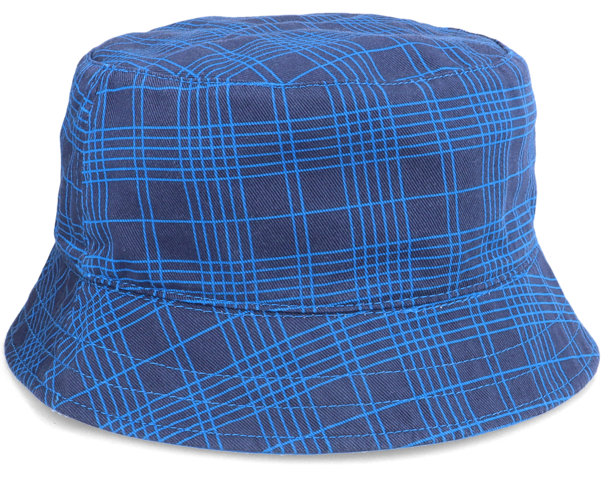 Reversable Check Hat W352 Navy/Ocean Blue Bucket Lyle & Scott hats