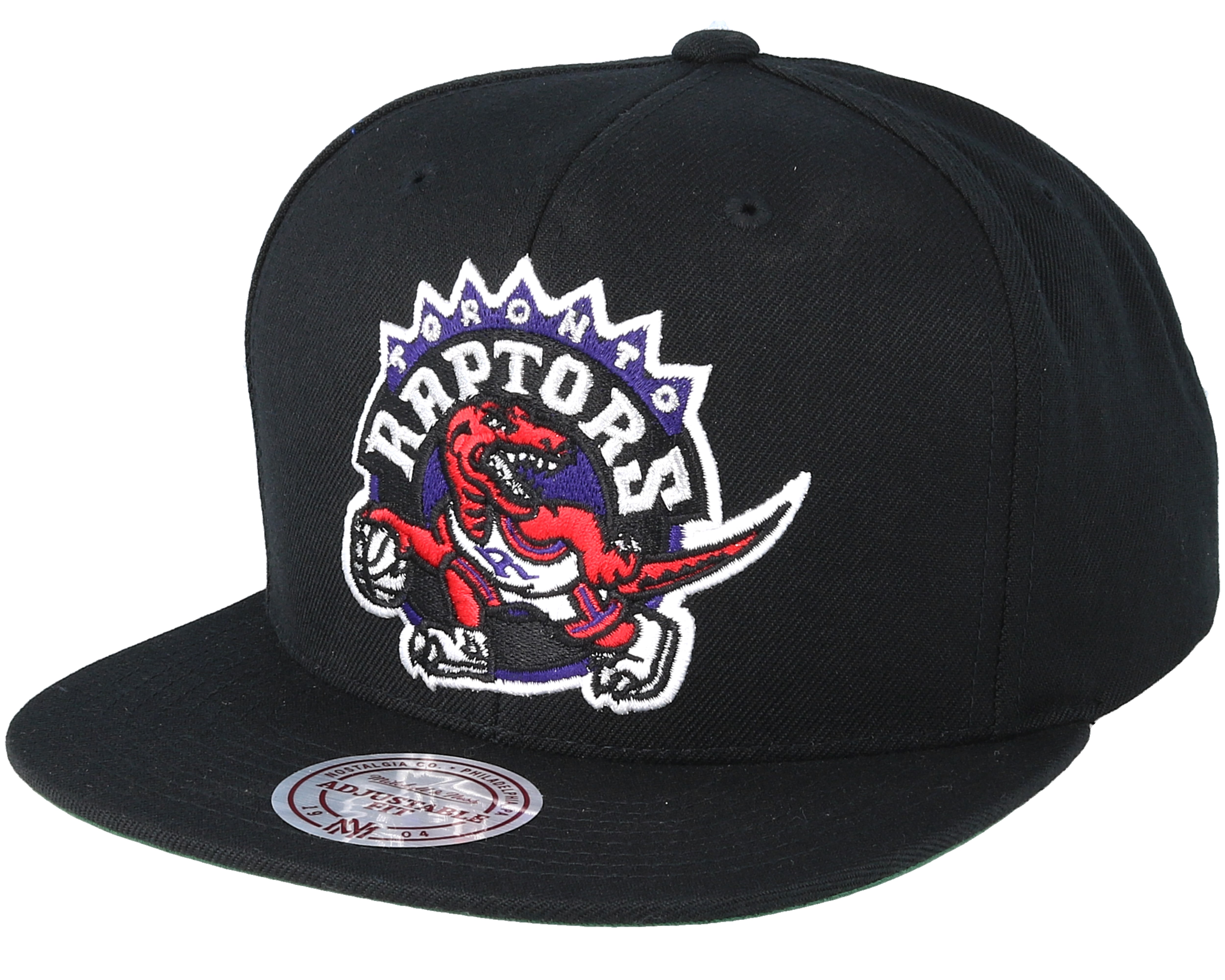 Toronto Raptor Wool Solid Black/Red Snapback - Mitchell & Ness caps ...