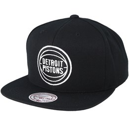 Detroit Pistons Wool Solid Black White Snapback Mitchell Ness Caps Hatstoreworld Com