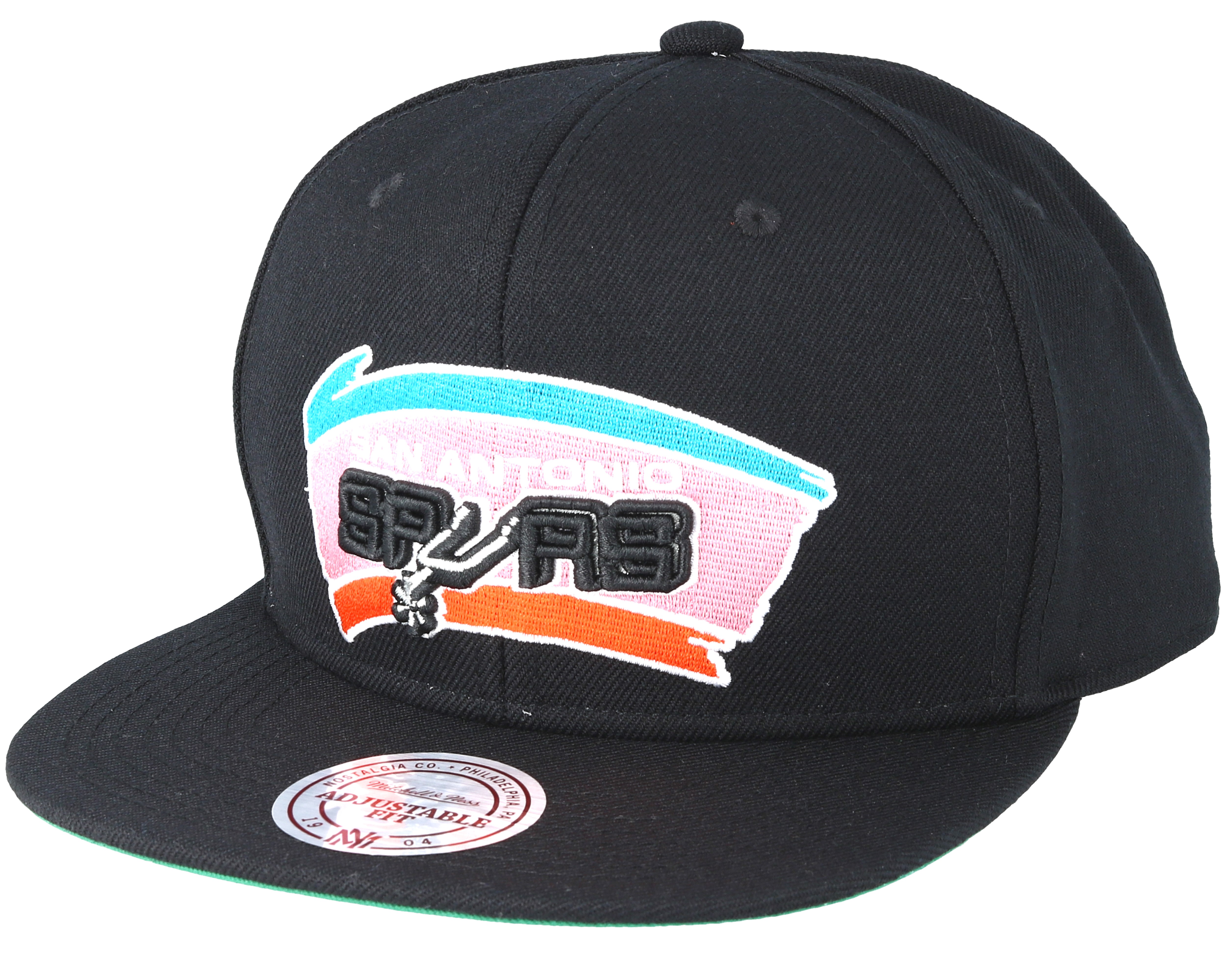 Mitchell & Ness San Antonio Spurs Paintbrush Snapback – Tim Duncan Era – Teal NBA Cap