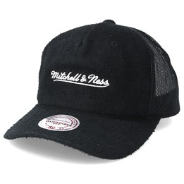 Long Hair Suede Trucker Black Snapback Mitchell Ness Caps
