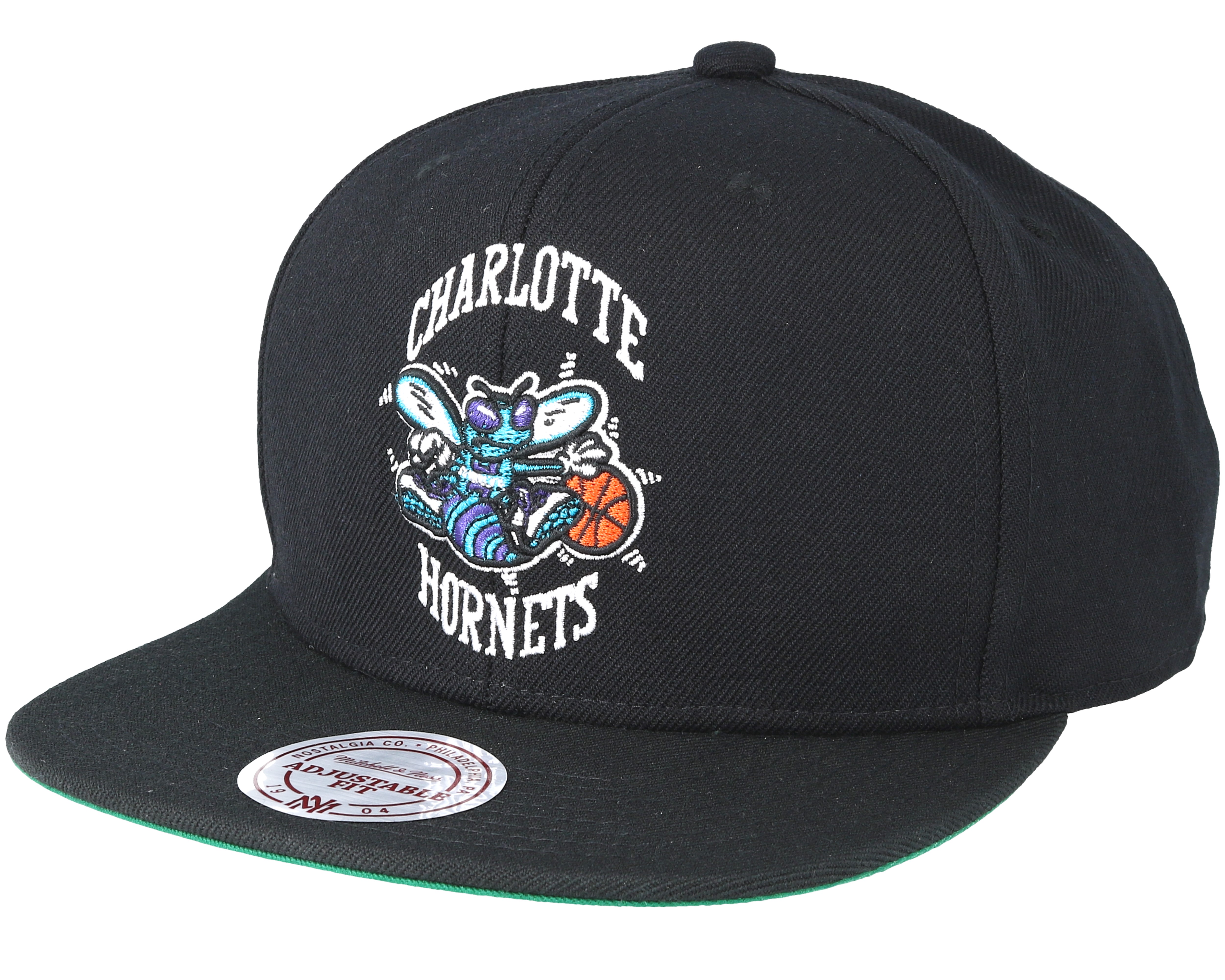 Charlotte Hornets Wool Solid 2 Black Snapback - Mitchell & Ness caps ...