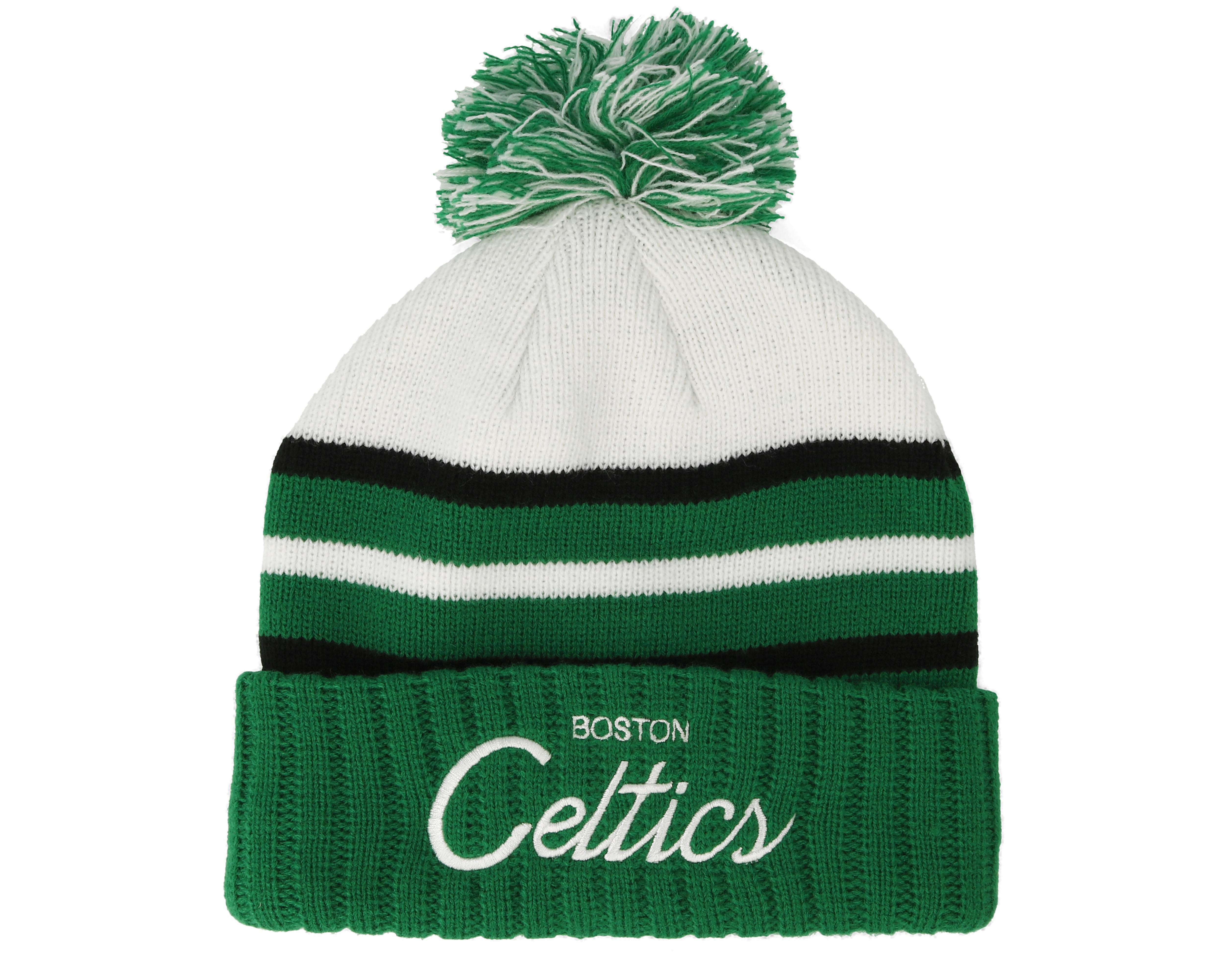 Boston Celtics Colour Block Special Script Knit Green Beanie Mitchell