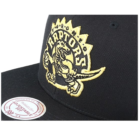 black and gold raptors hat