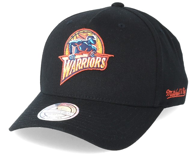Mitchell /& Ness Golden State Warriors Melange Logo 110 Black Adjustable