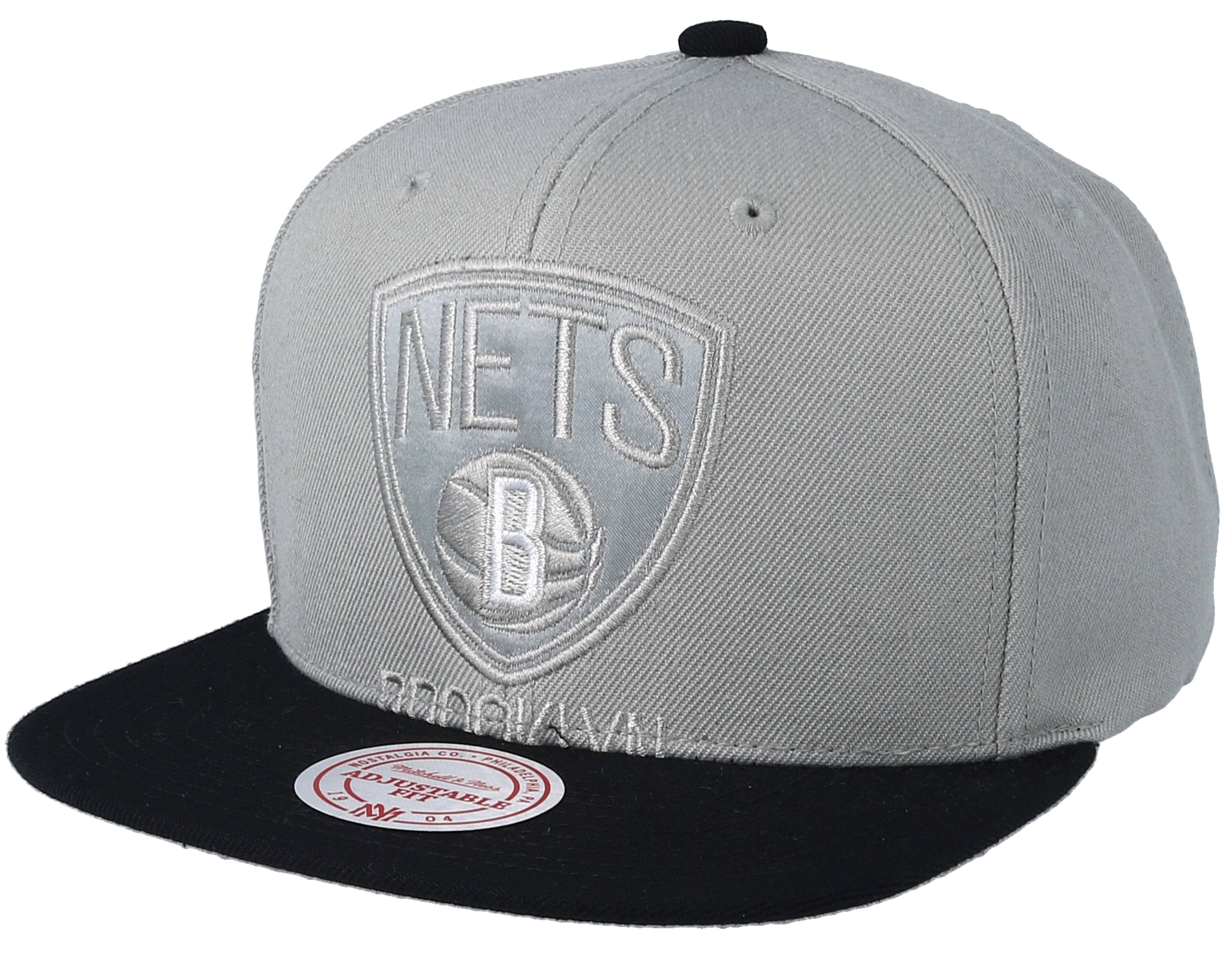 Brooklyn Nets Cropped Satin Grey/Black Snapback Mitchell & Ness caps