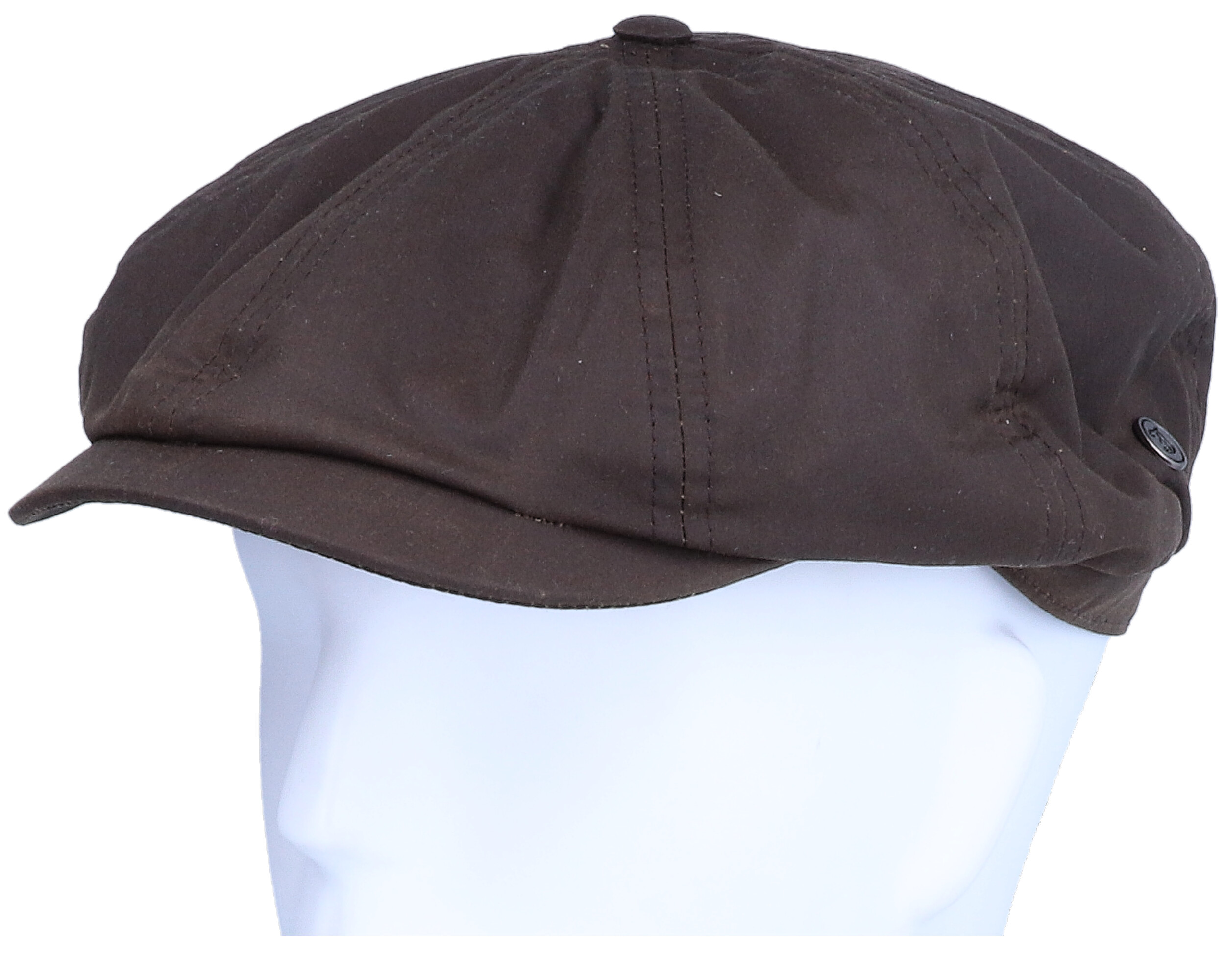 British Millerain Waxed Cotton Brown Newsboy Flat Cap Jaxon & James