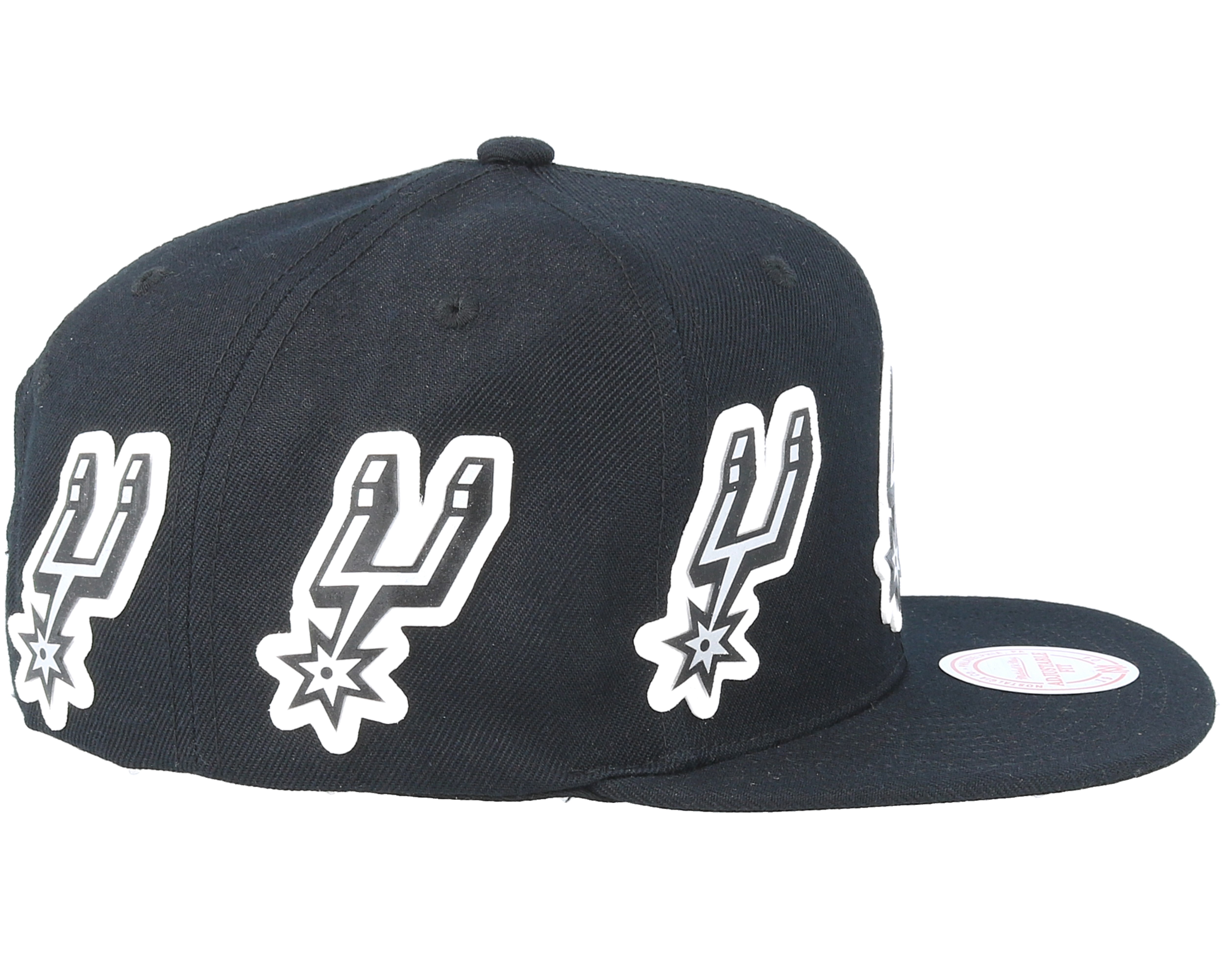 Mitchell & Ness San Antonio Spurs Panda Pro Snapback Hat - Black With Embroidered Logo, One Size Fits Most - View #3