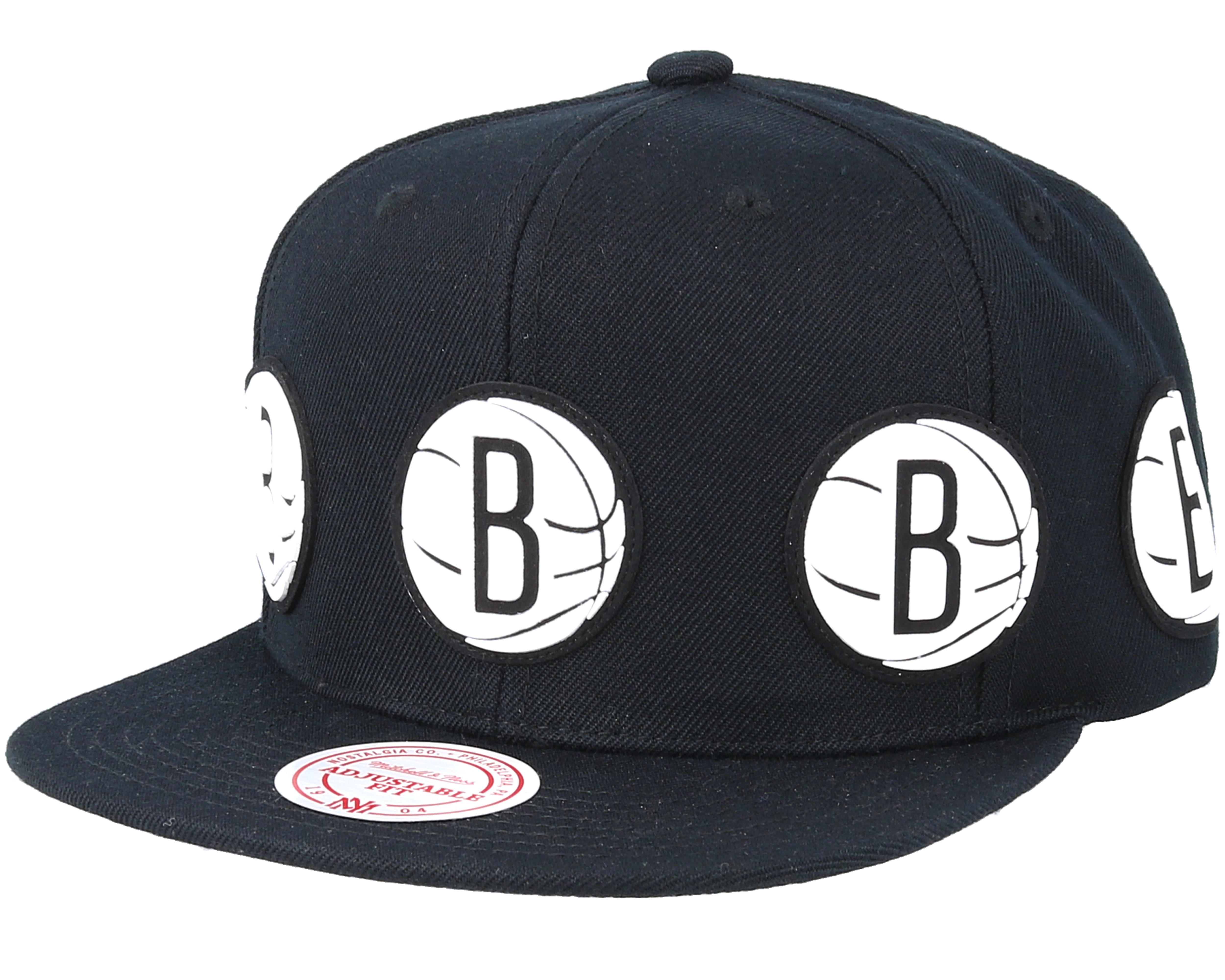 Brooklyn Nets Multi Logo Black Snapback Mitchell & Ness caps