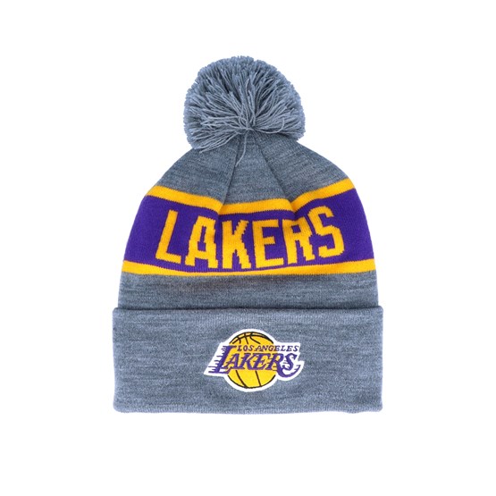 lakers beanie with pom