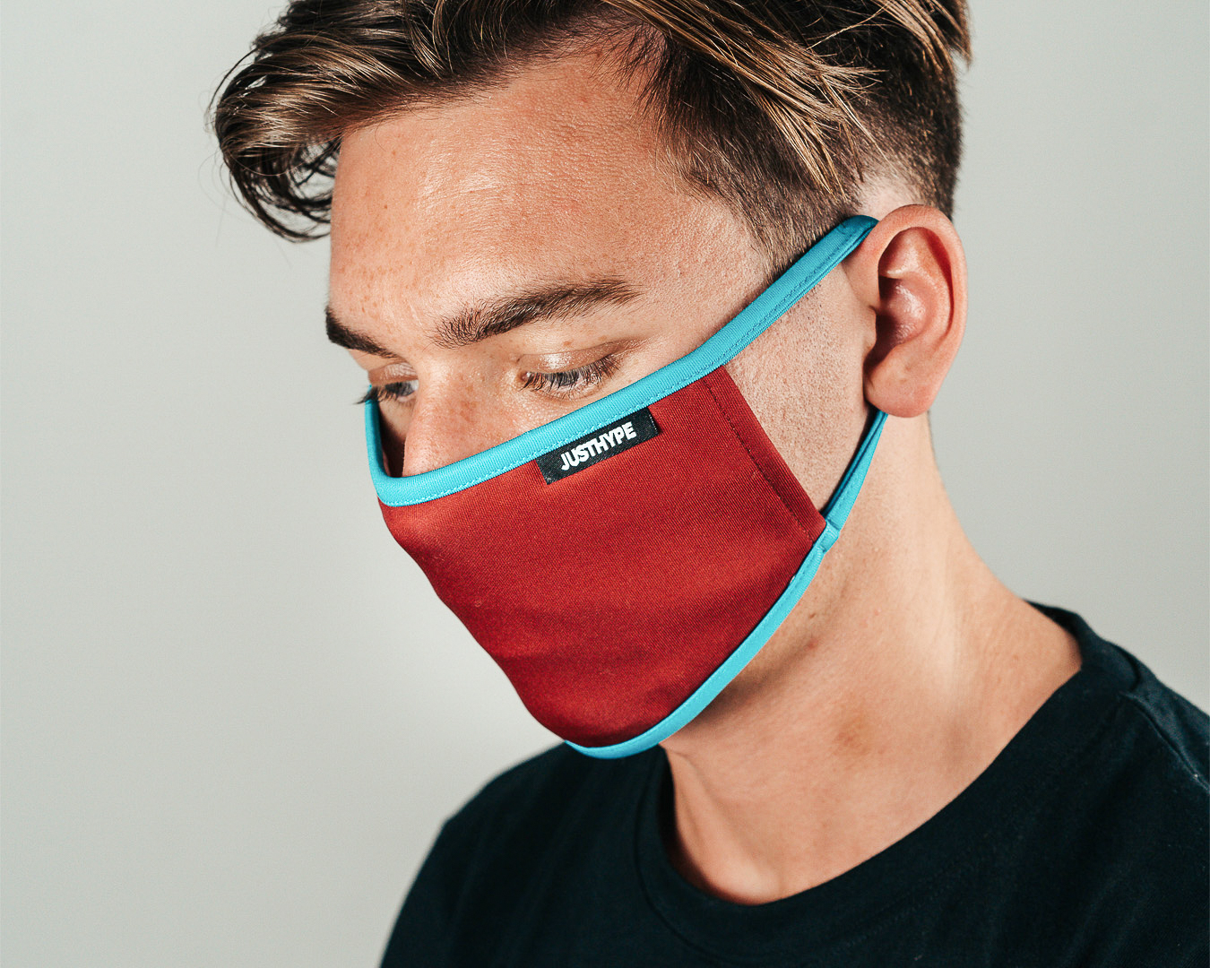 Burgundy & Blue Face Mask Hype face mask Hatstore.co.uk