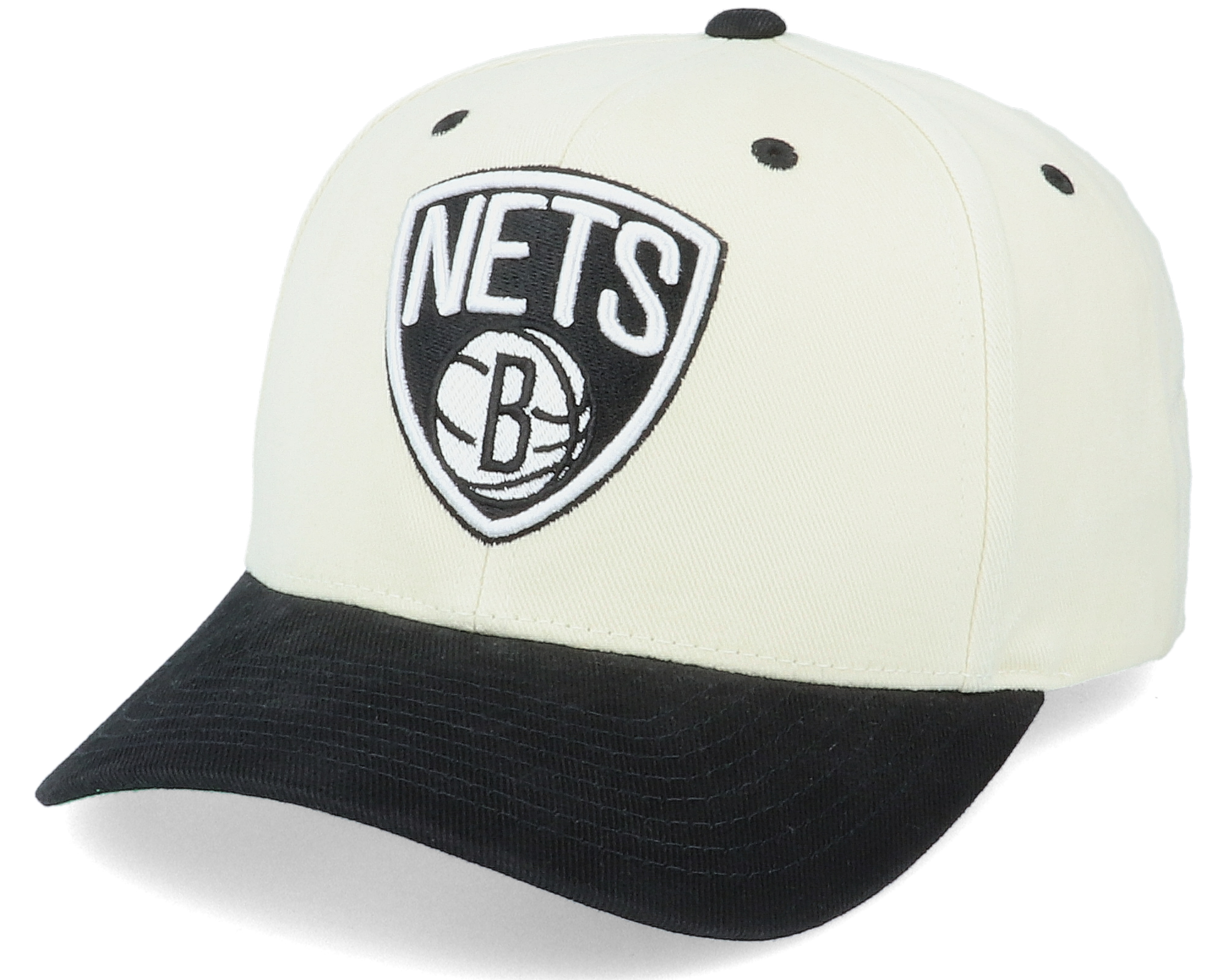 Brooklyn Nets Pro Crown White/Black Adjustable - Mitchell & Ness caps ...