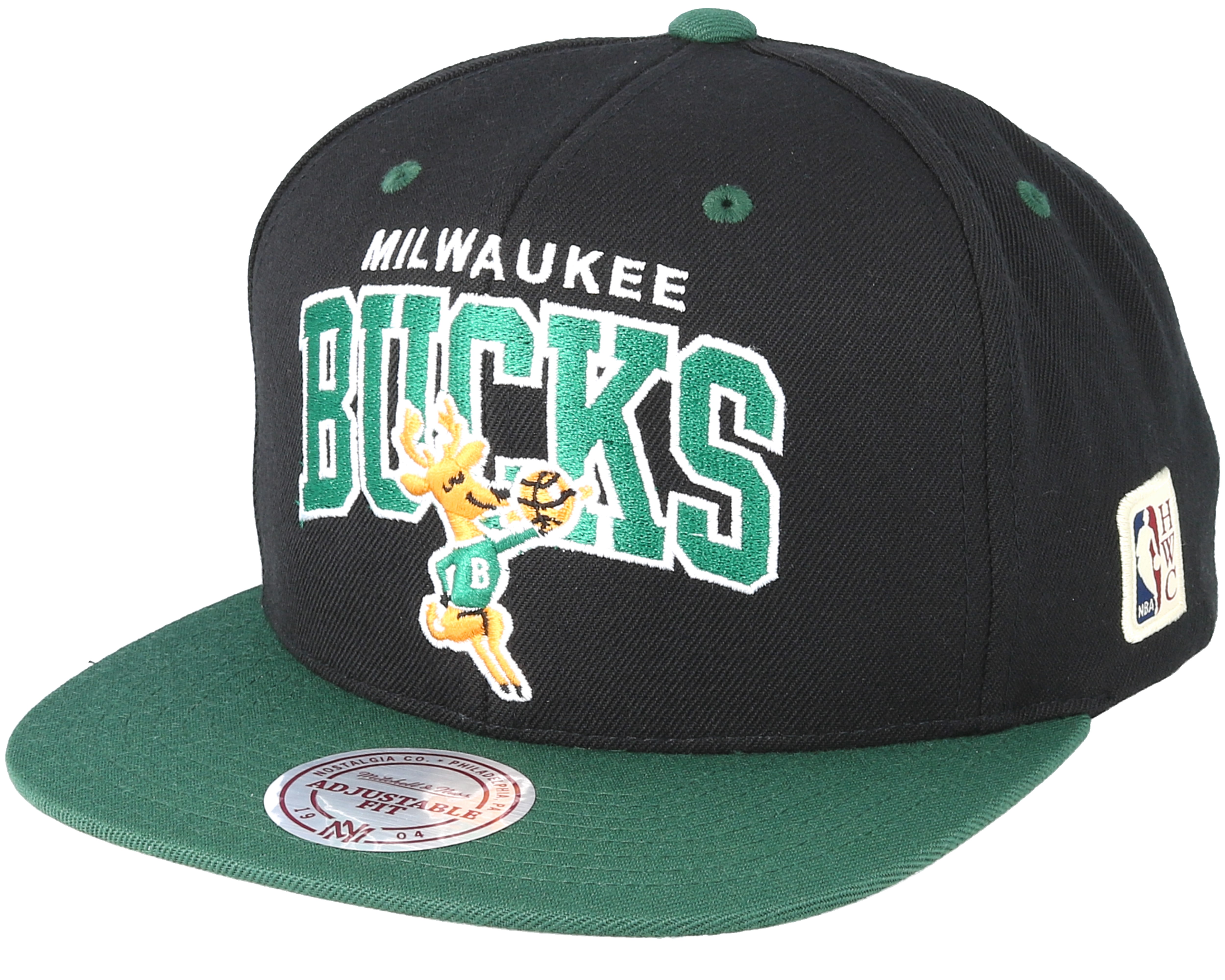 Milwaukee Bucks Team Arch Black/Green Snapback - Mitchell ...