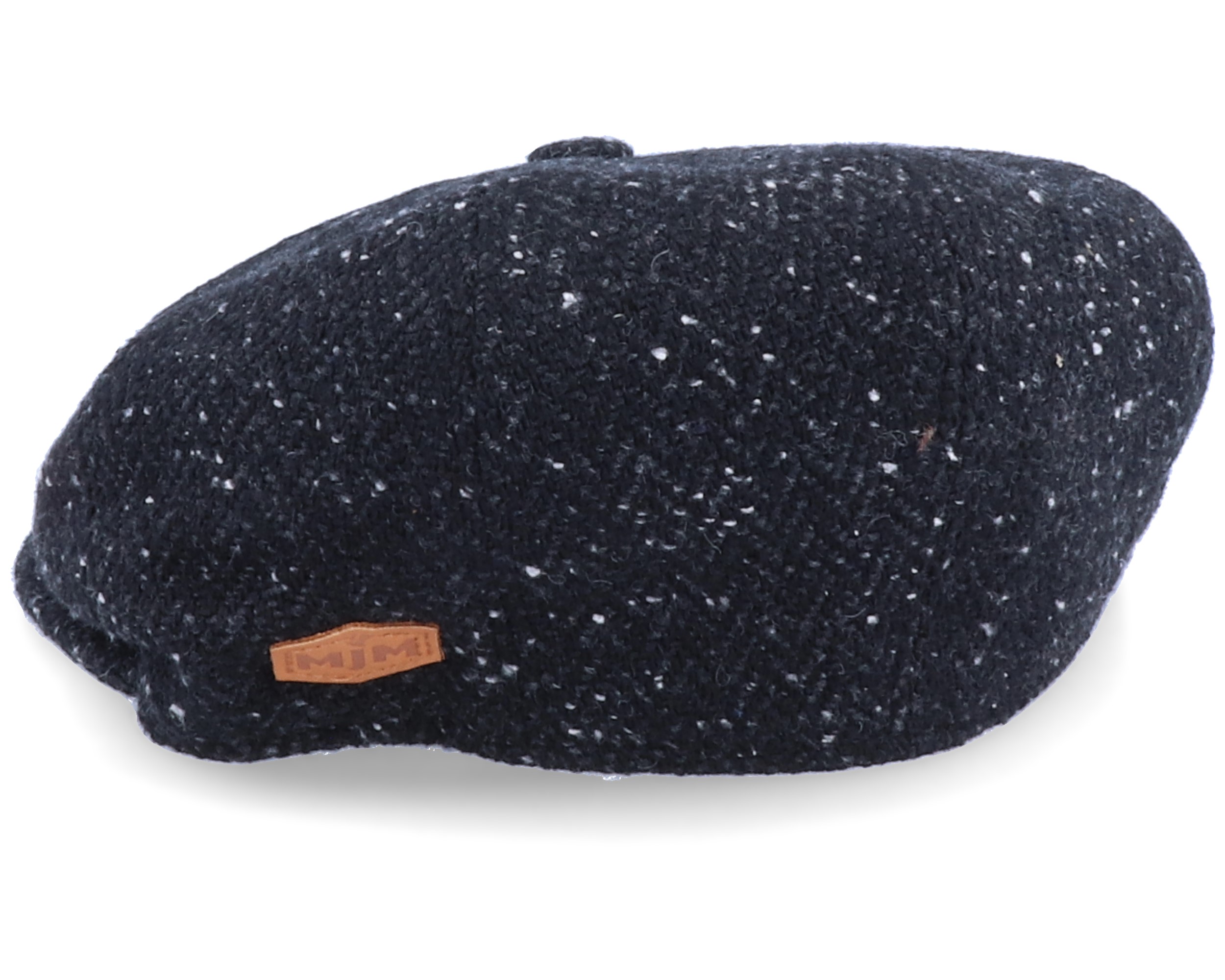 London Wool Black Donegal Flat Cap MJM Hats caps Hatstore.co.uk