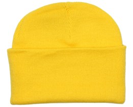 Knitted Beanie Yellow - Beanie Basic