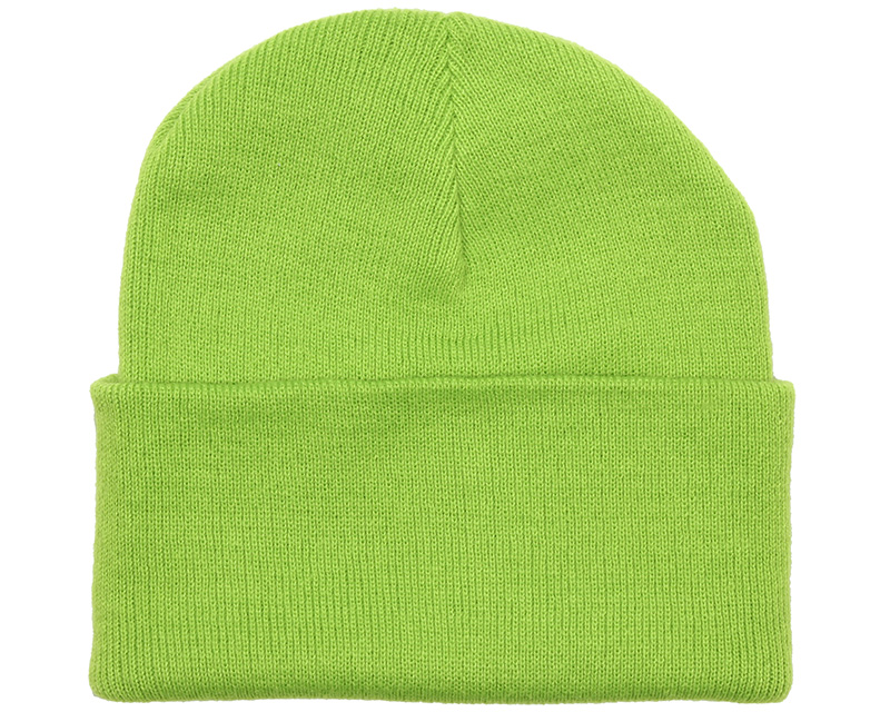 Knitted Beanie Lime Green Beanie Basic beanies