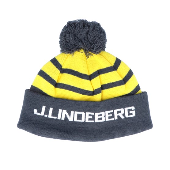 Ball Wool Blend Yellow/Charcoal Pom - J.Lindeberg beanies - Hatstoreworld.com