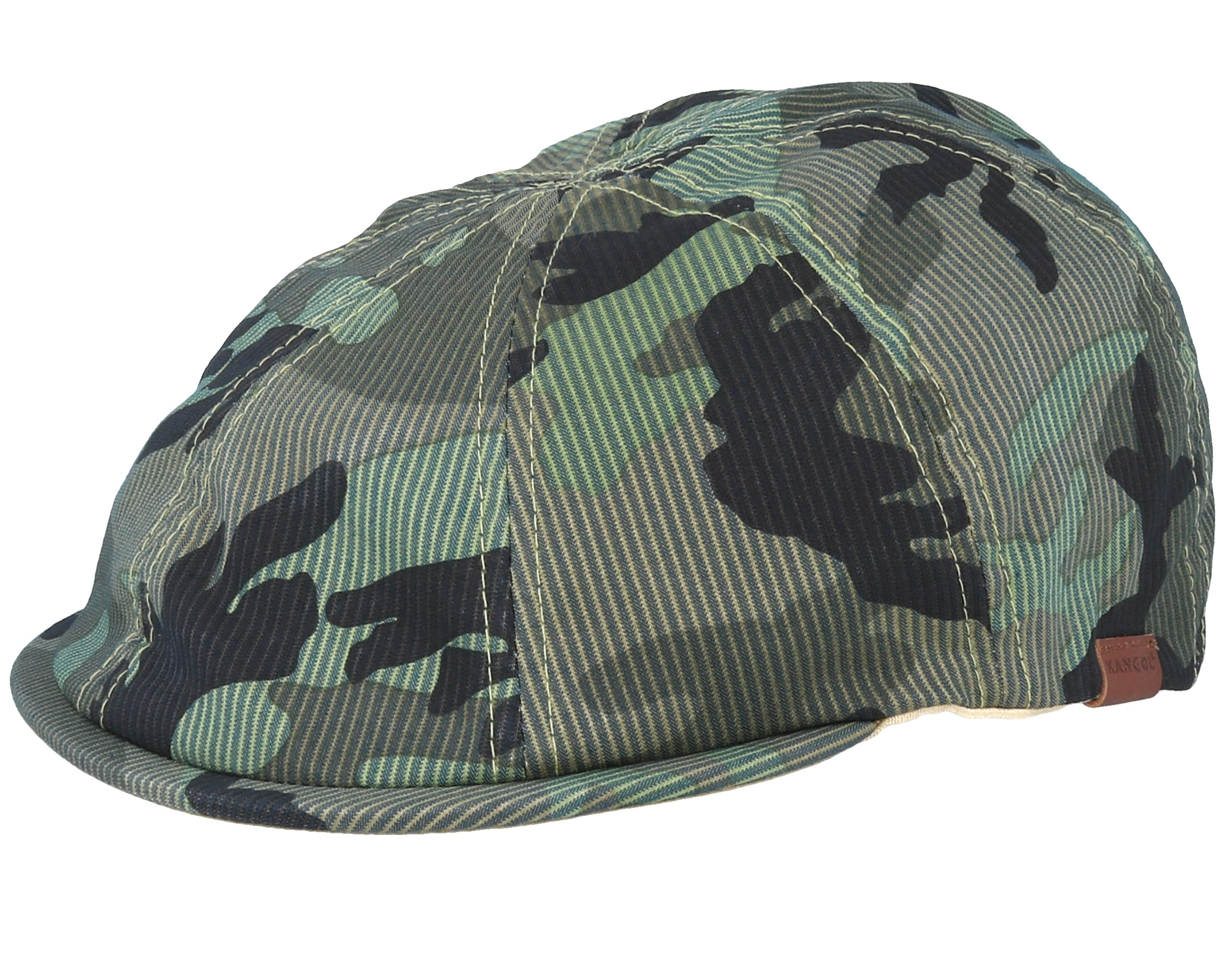 Pattern 6 Panel Cap Camo Flat Cap Kangol caps Hatstore.co.uk