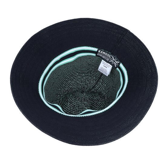 Tropic Wide Brim Stripe Casual Black Bucket Kangol Hats