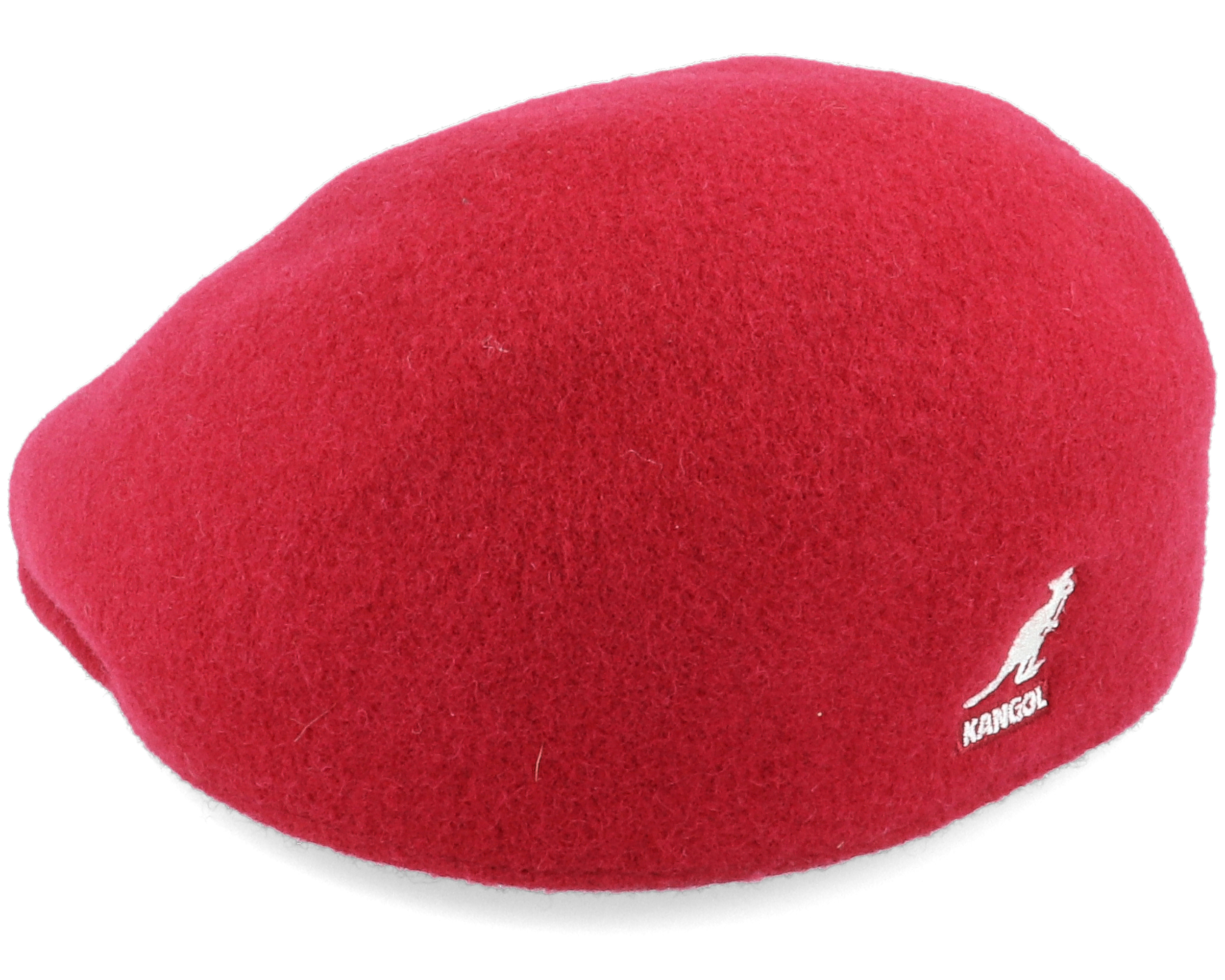 Seamless Wool 507 Red Velvet Red Flat Cap Kangol caps Hatstore.co.uk