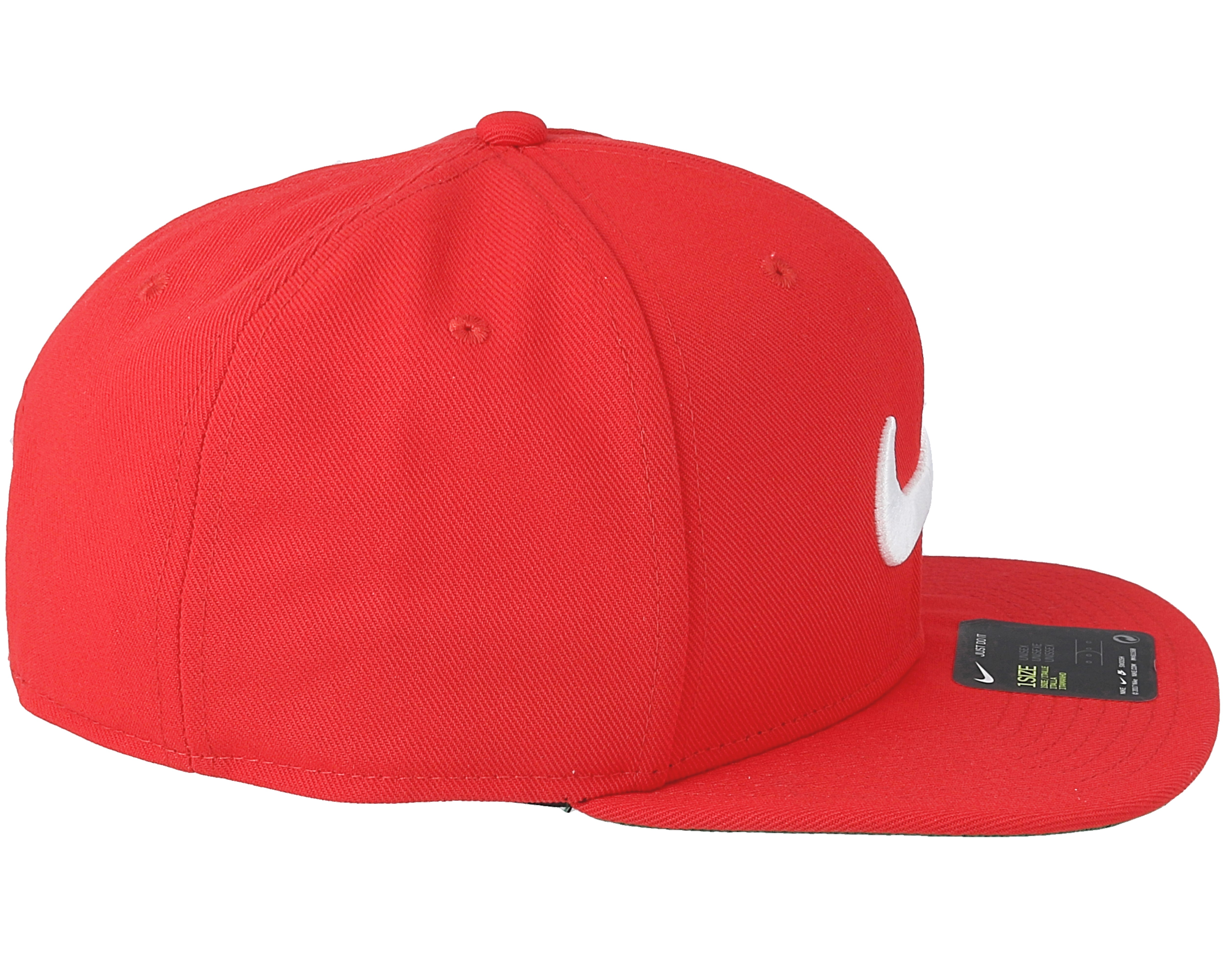 white nike with red swoosh
