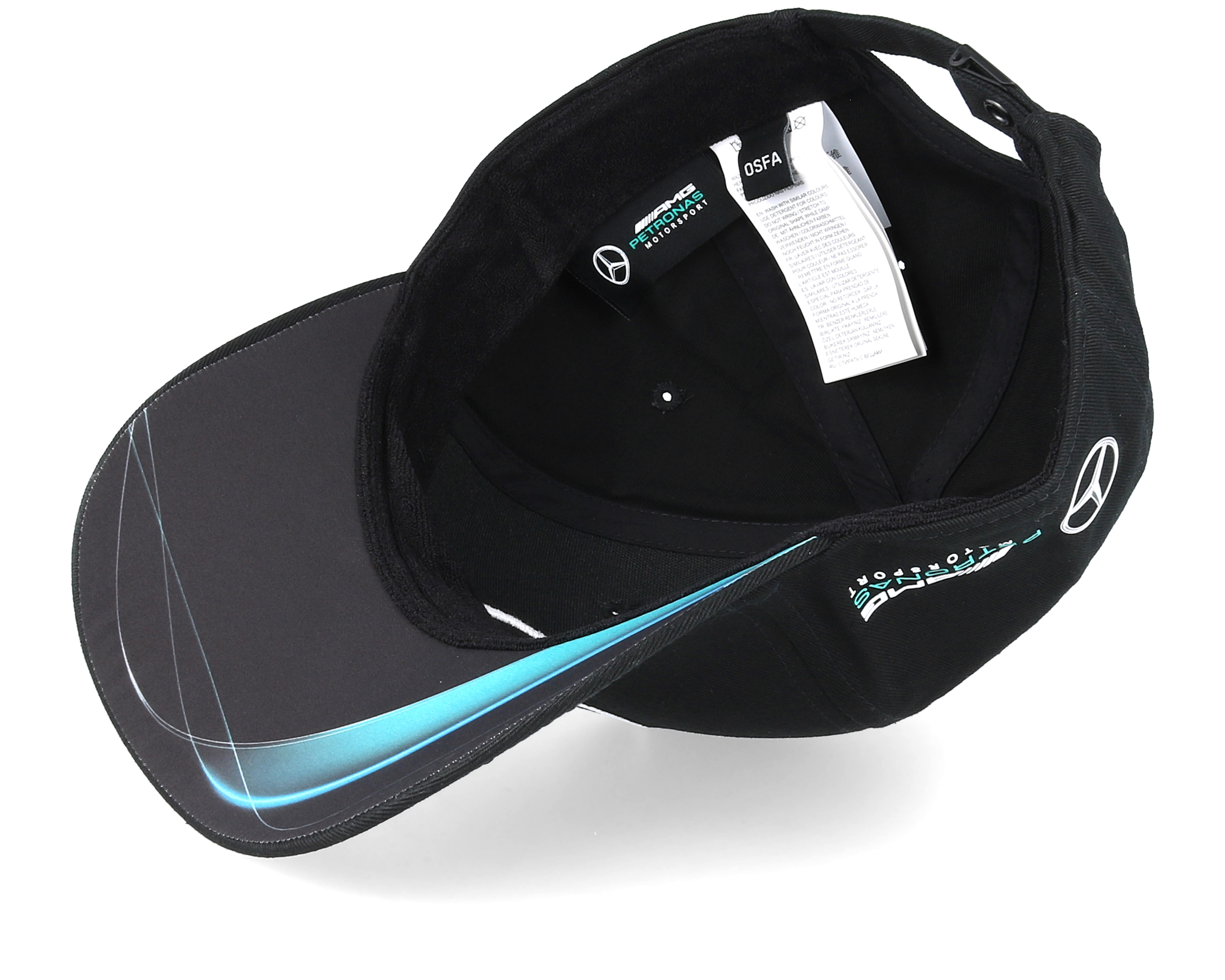 Team Cap Black Adjustable - Mercedes caps Hatstore.co.uk