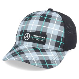 Mercedes Logo Cap Checkered Grey/Black 