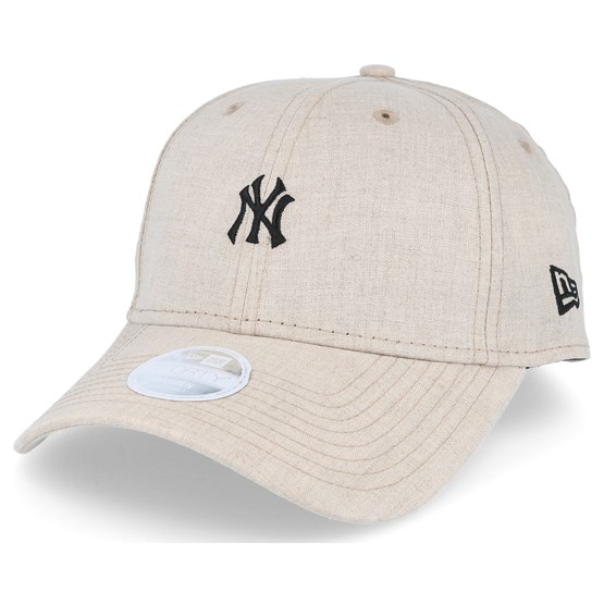 New York Yankees Linen Small Logo Beige Adjustable New Era Keps Hatstore Se