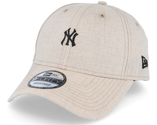 New York Yankees Linen Small Logo Beige Adjustable New Era Caps Hatstoreworld Com