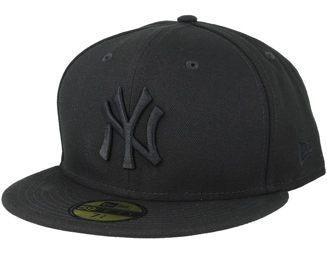 New York Yankees Mlb Basics Black Black 59fifty Fitted New Era Caps Hatstoreworld Com