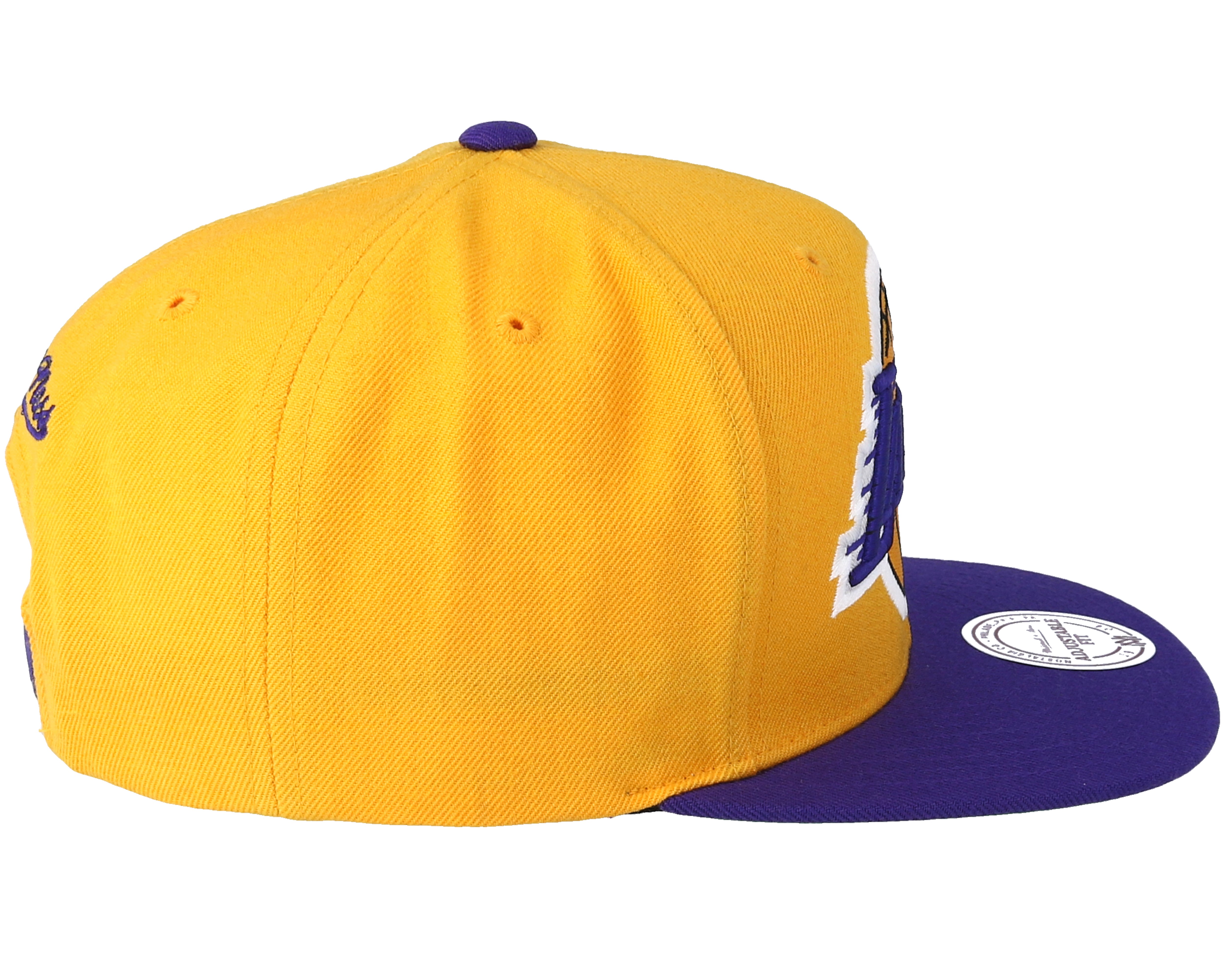LA Lakers XL Logo 2 Tone Yellow Snapback - Mitchell & Ness ...