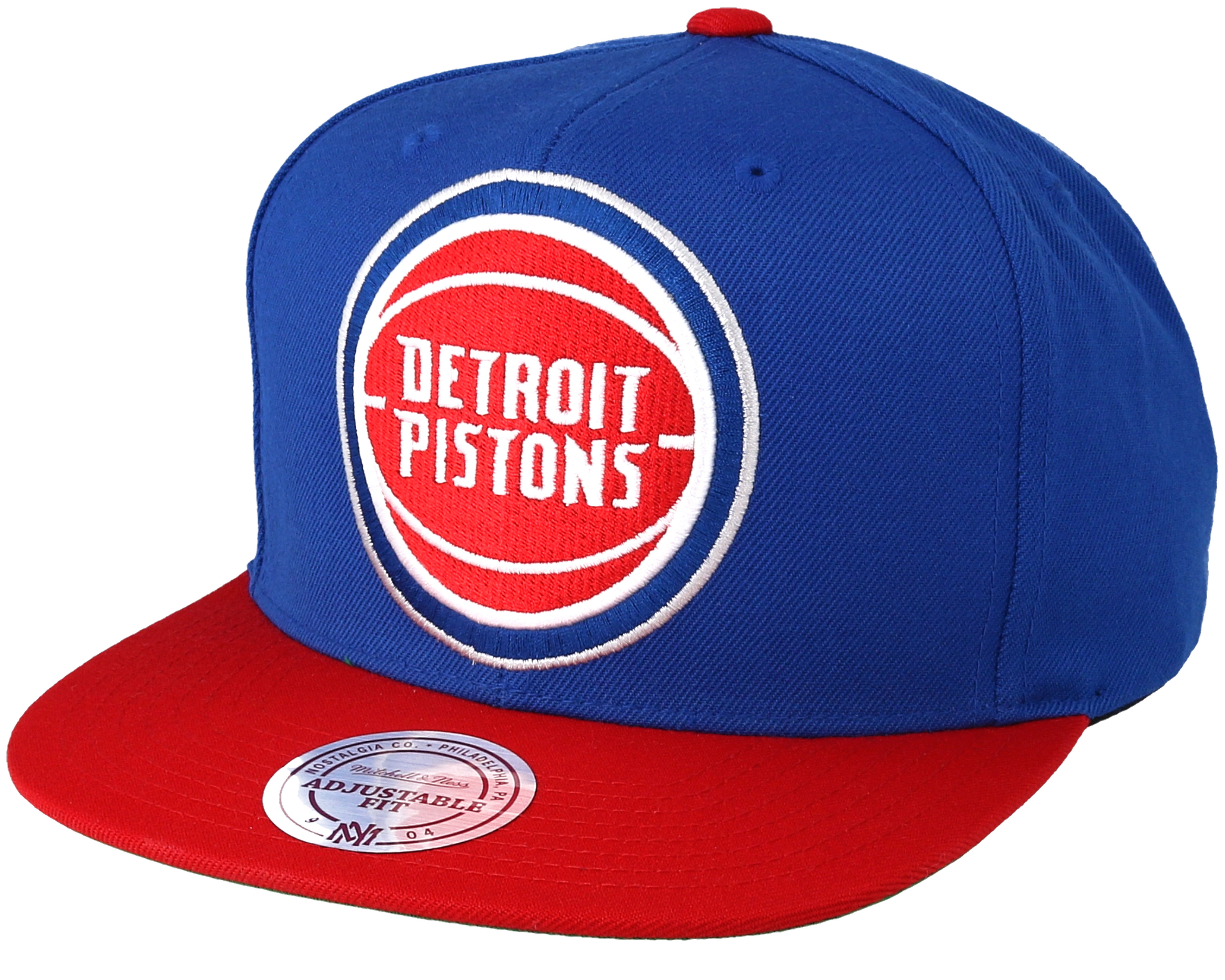 Detroit Pistons XL Logo 2 Tone Red/Blue Snapback Mitchell & Ness caps