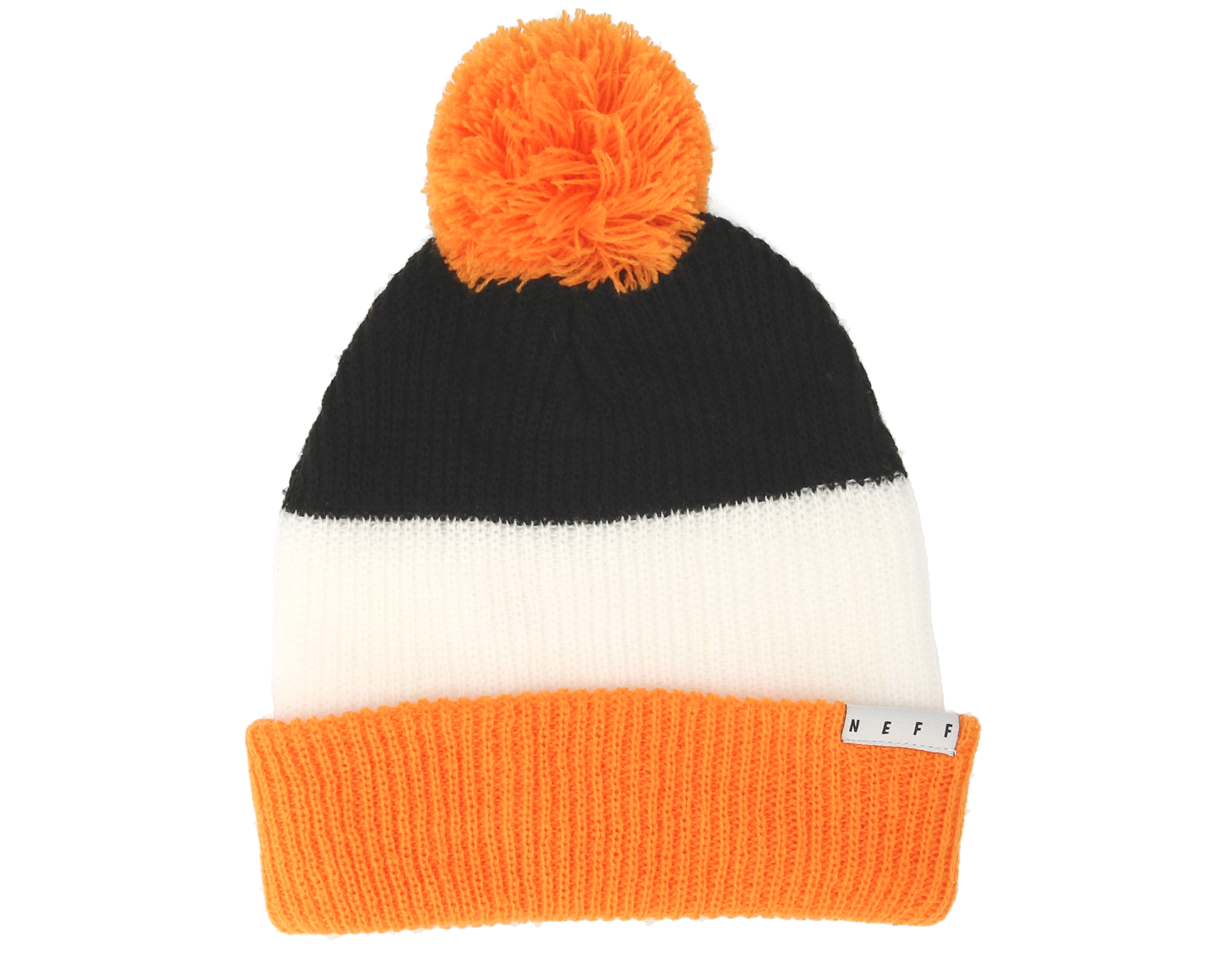 Snappy Black/White/Orange Beanie Neff beanies Hatstore.co.uk
