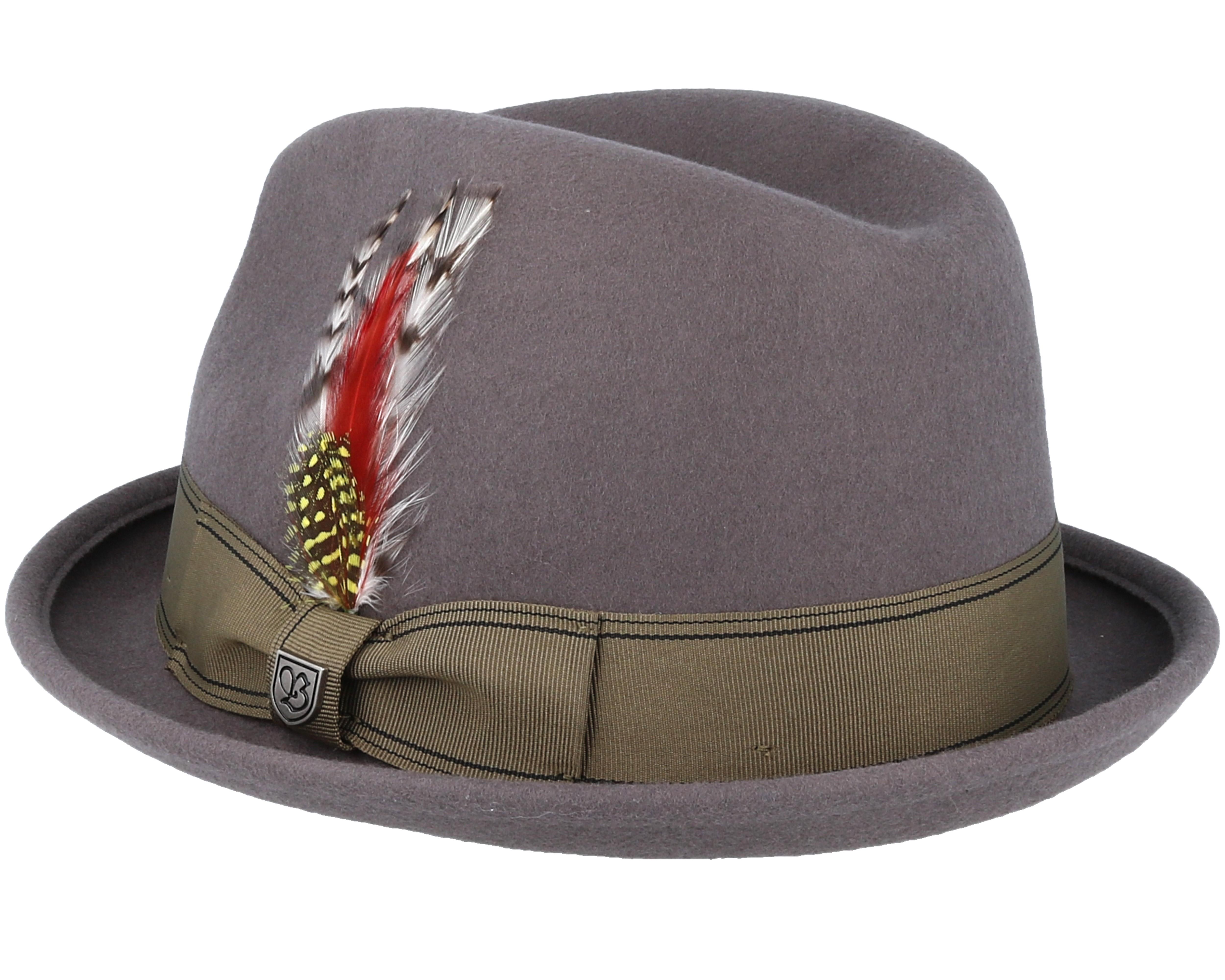 Gain Grey/Gold Fedora - Brixton hats | Hatstore.co.uk