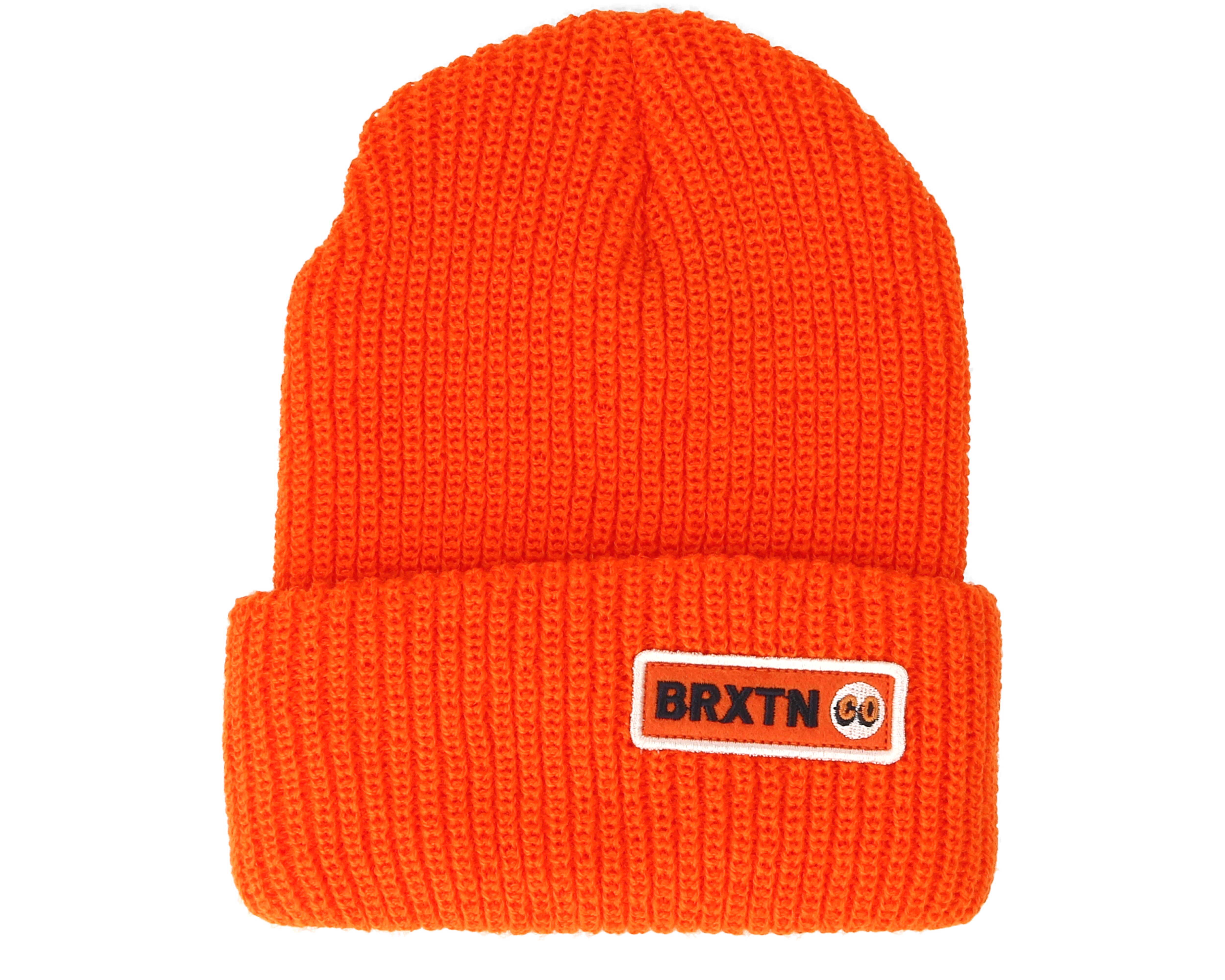 brown and orange beanie