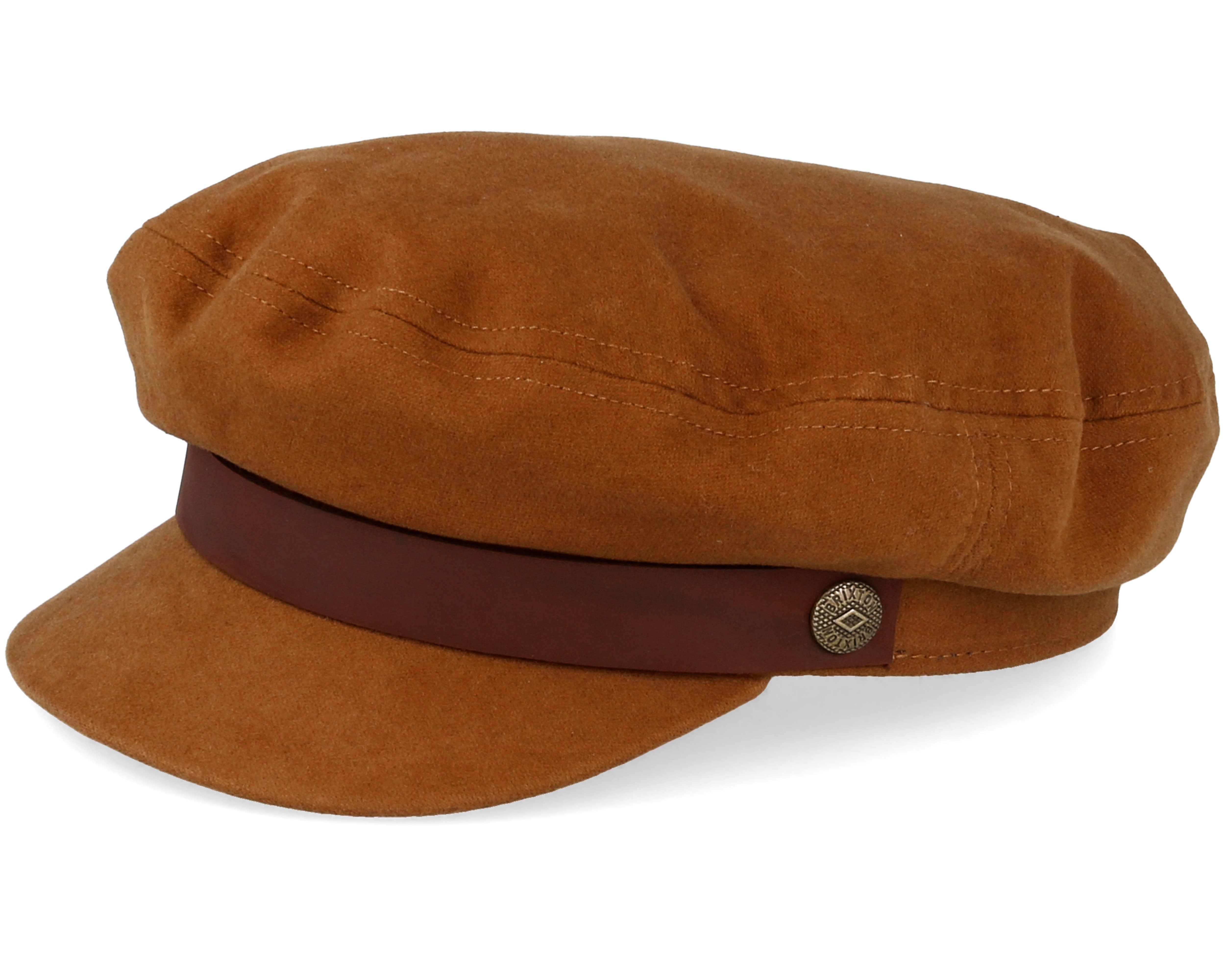 a brown hat