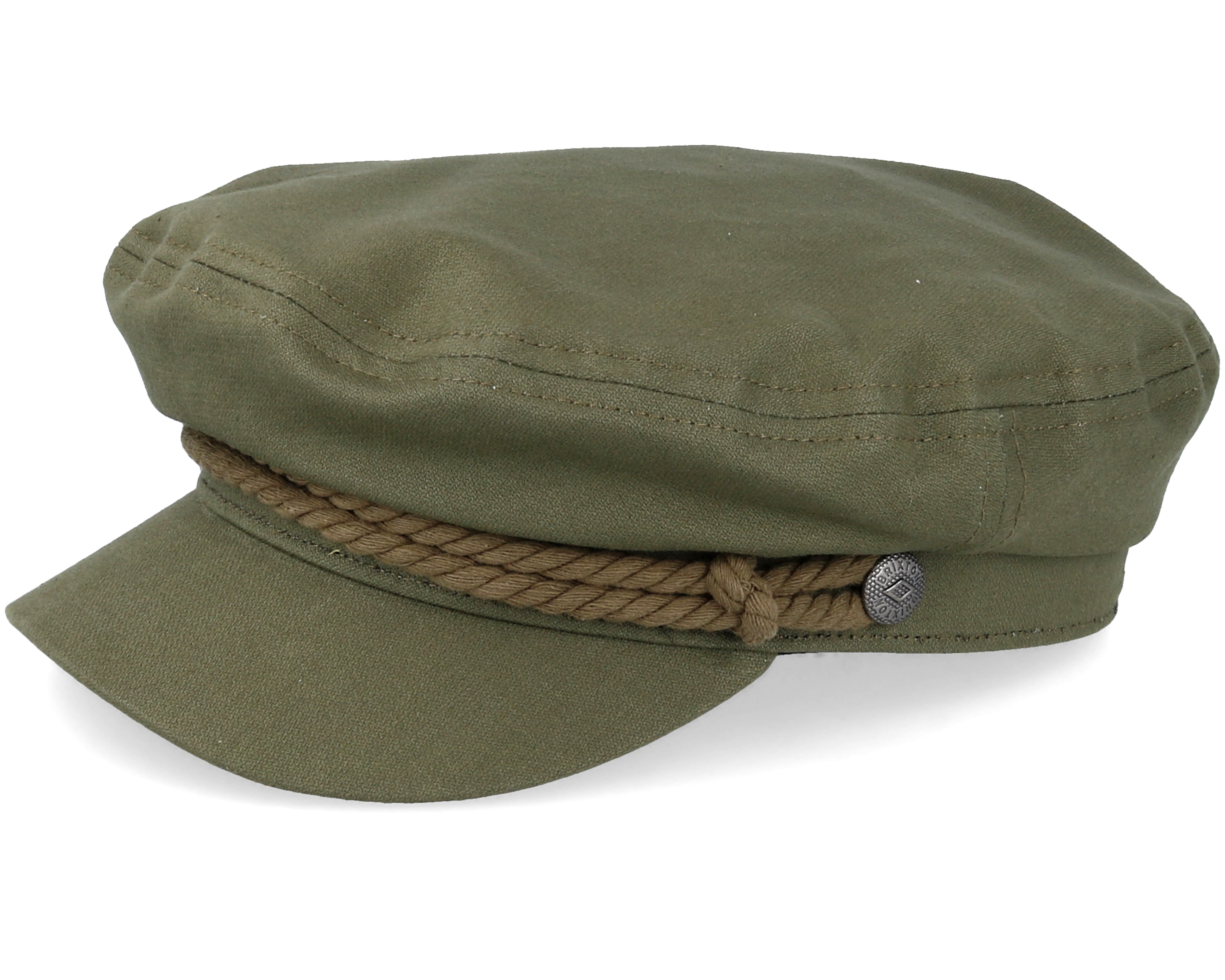 Fiddler Military Olive Flat Cap - Brixton caps - Hatstore.ae